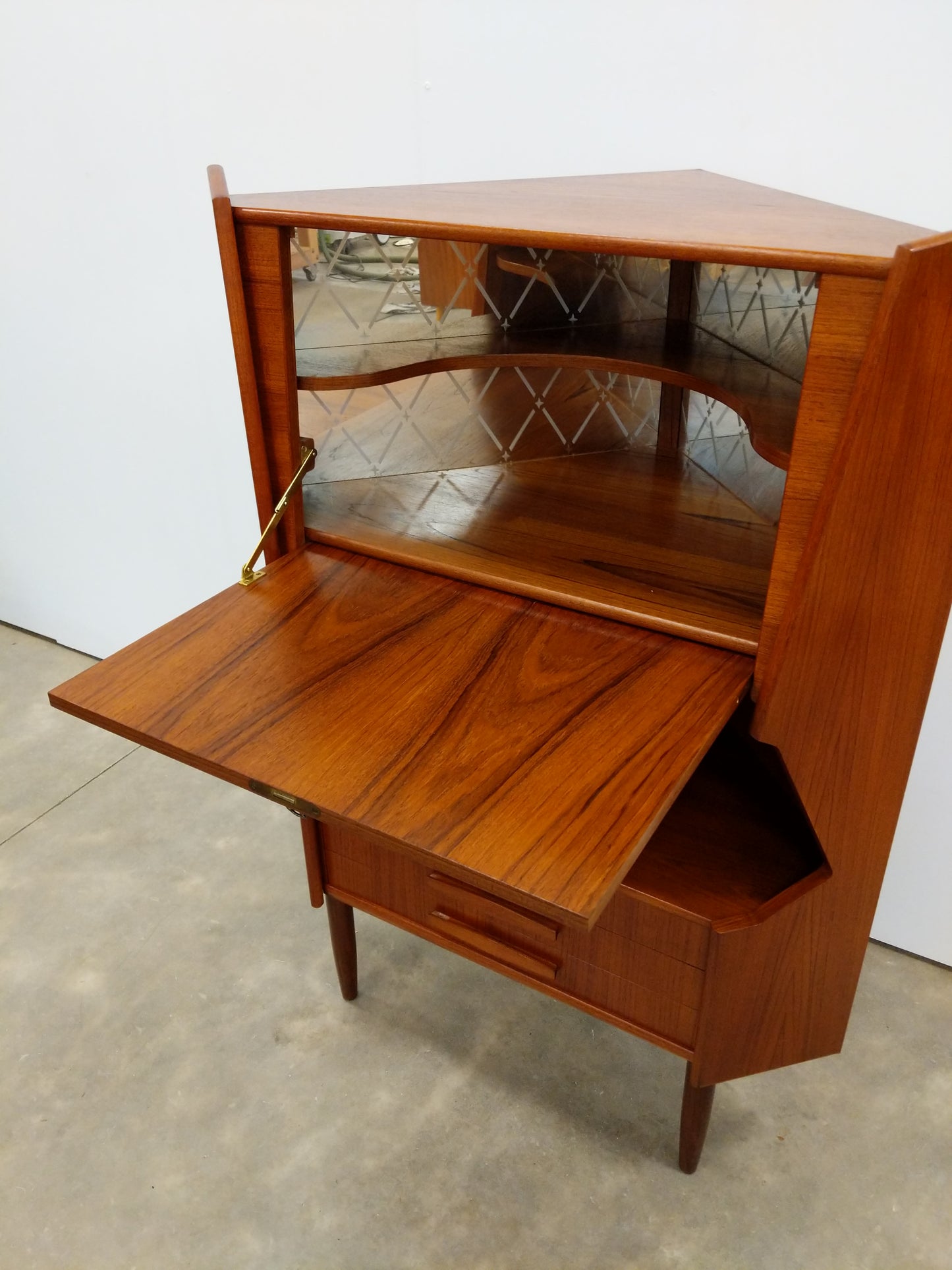 Vintage Danish Modern Teak Corner Cabinet