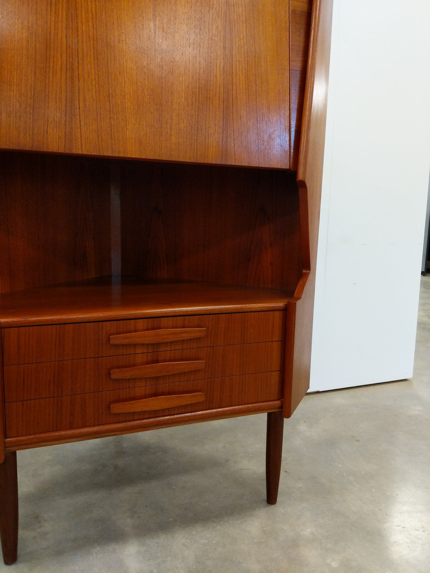 Vintage Danish Modern Teak Corner Cabinet