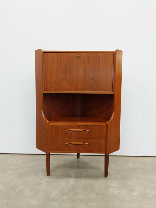 Vintage Danish Modern Teak Corner Cabinet by Aulum