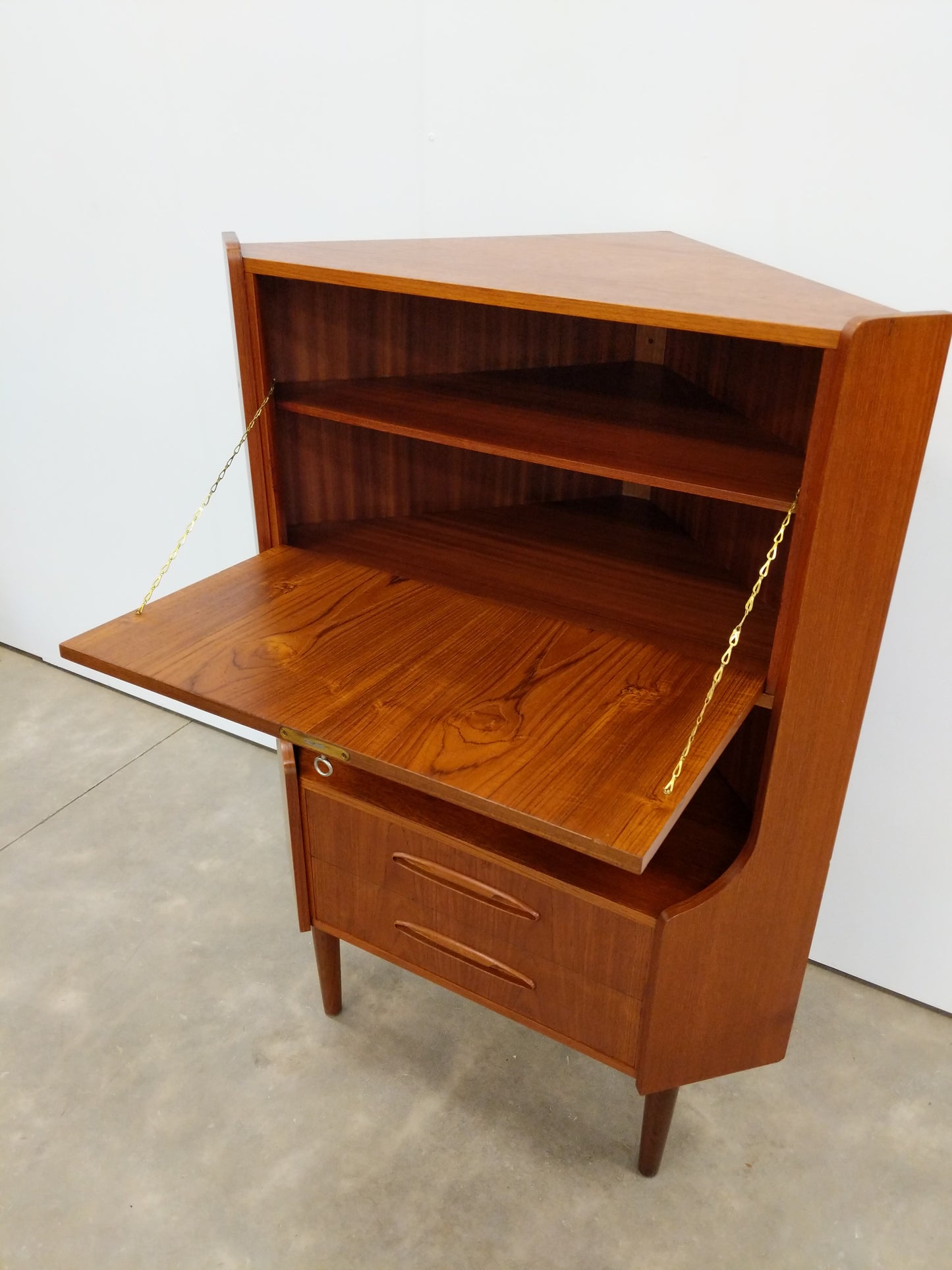 Vintage Danish Modern Teak Corner Cabinet by Aulum