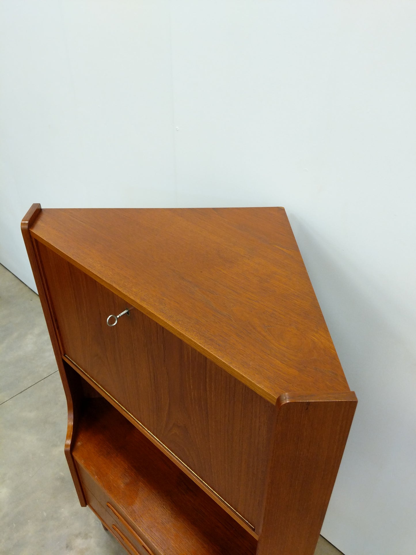 Vintage Danish Modern Teak Corner Cabinet by Aulum