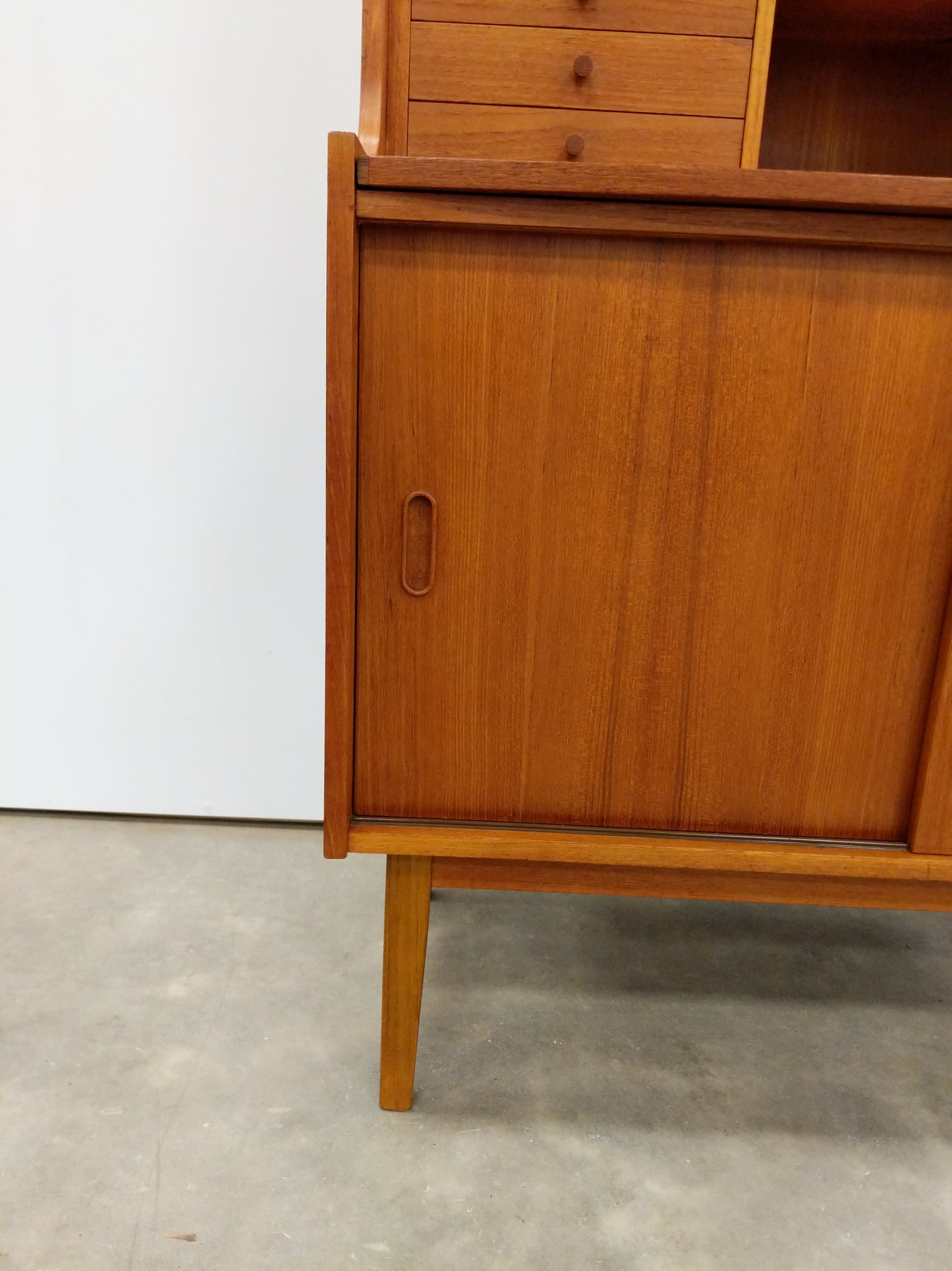 Vintage Danish Modern Teak Secretary Desk / Bookshelf