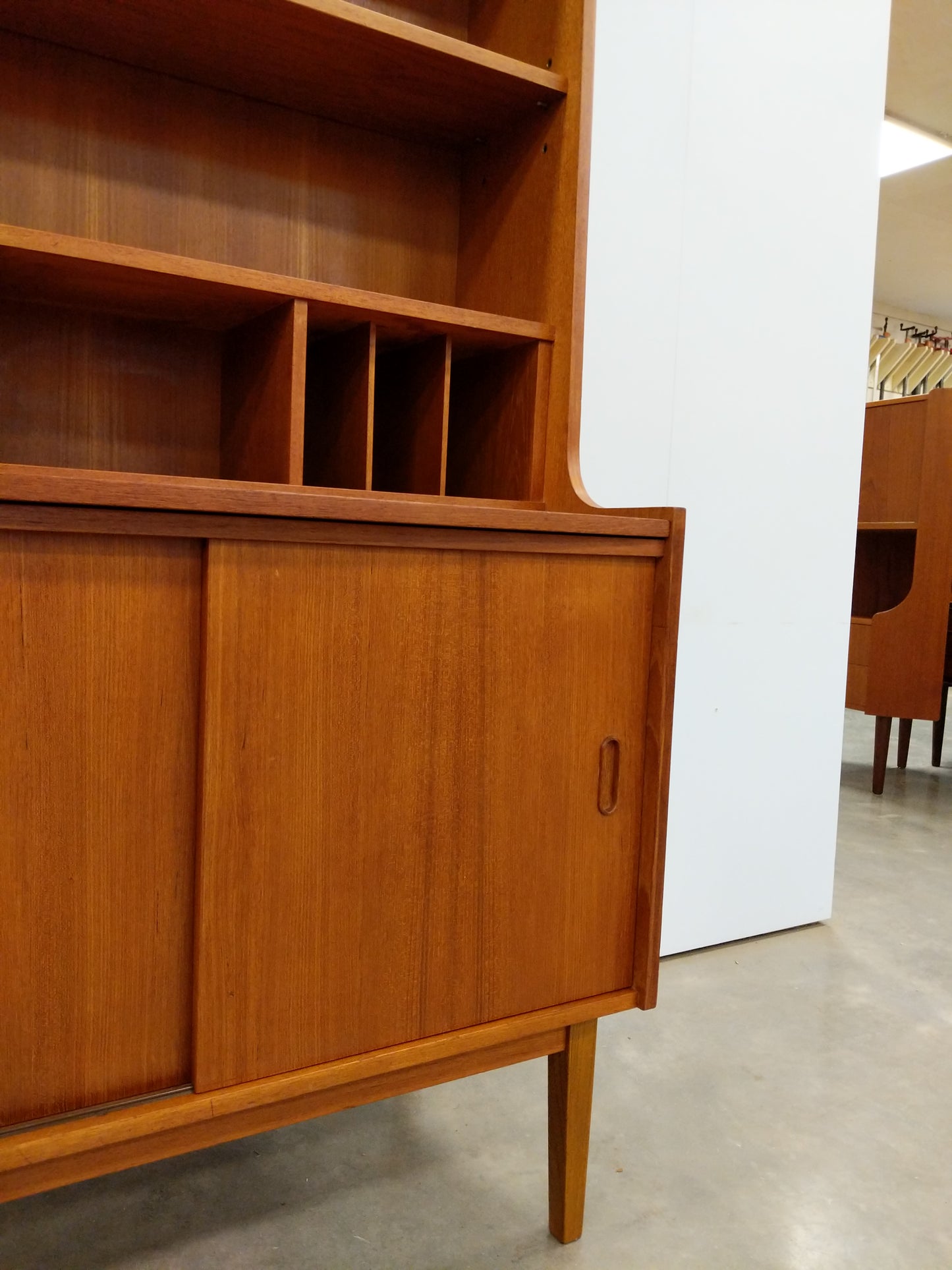 Vintage Danish Modern Teak Secretary Desk / Bookshelf