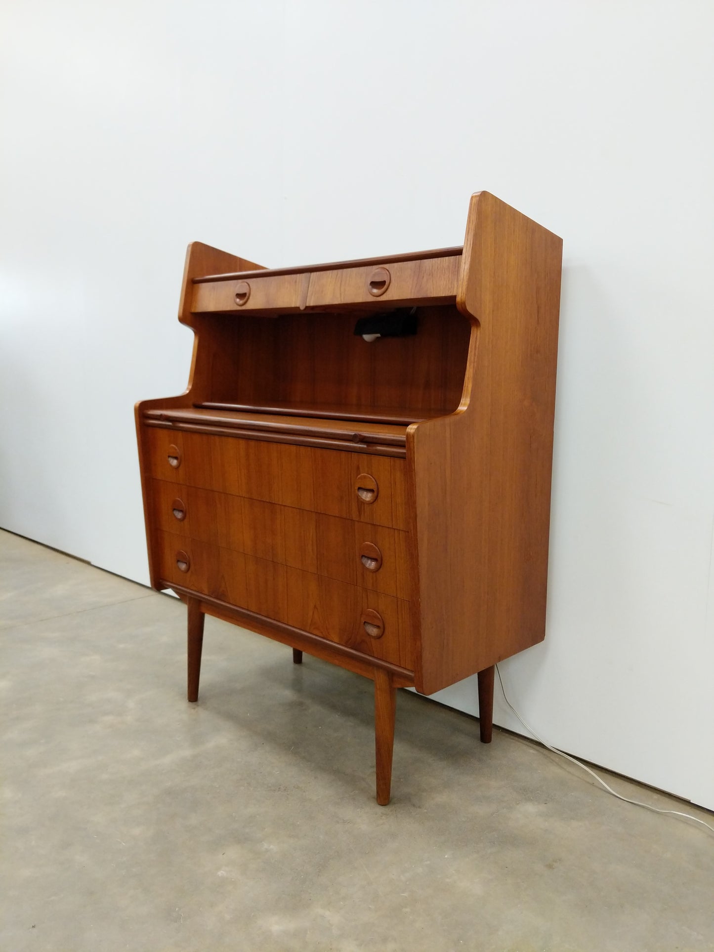 Vintage Danish Modern Teak Secretary Desk
