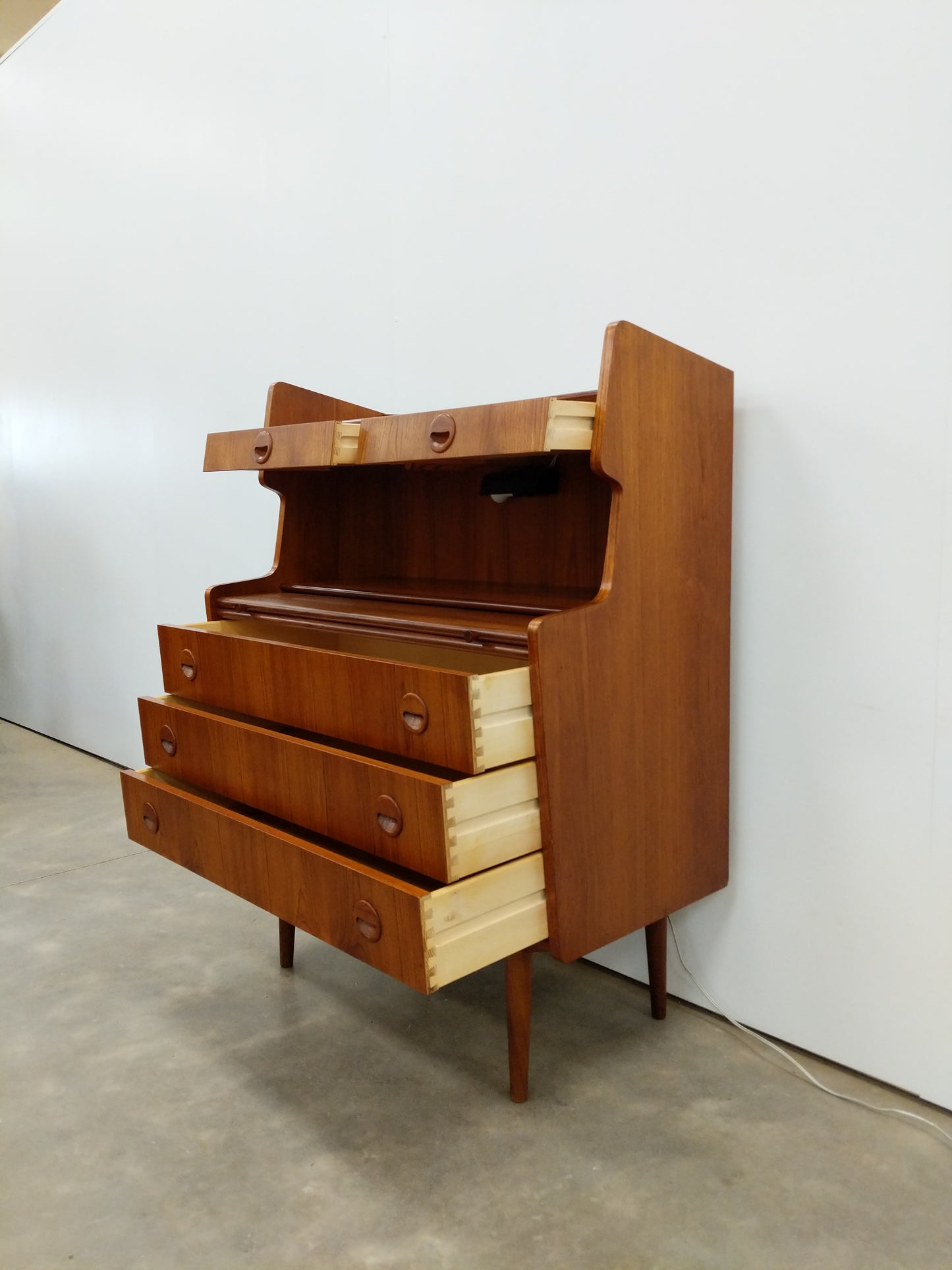 Vintage Danish Modern Teak Secretary Desk