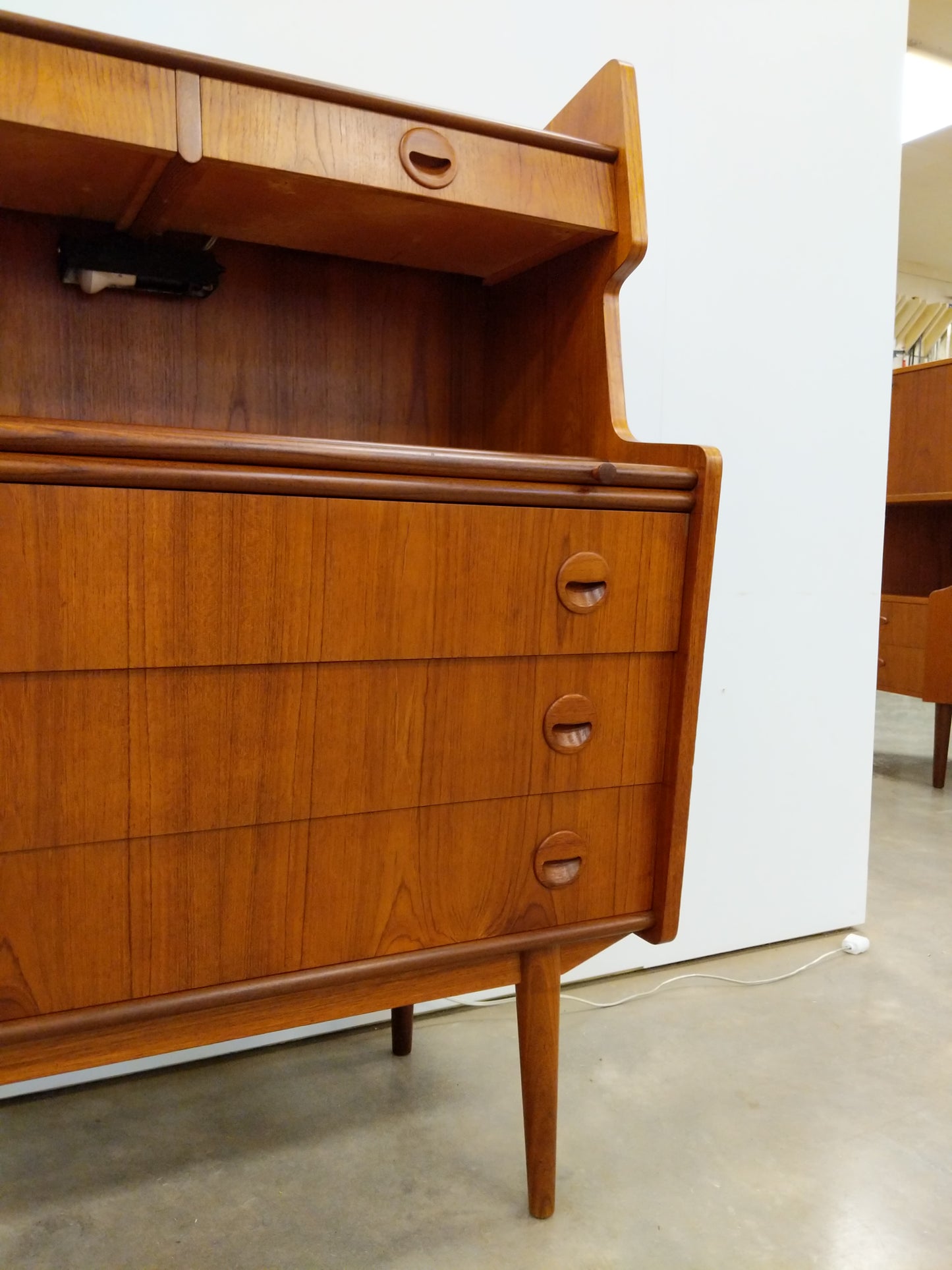 Vintage Danish Modern Teak Secretary Desk
