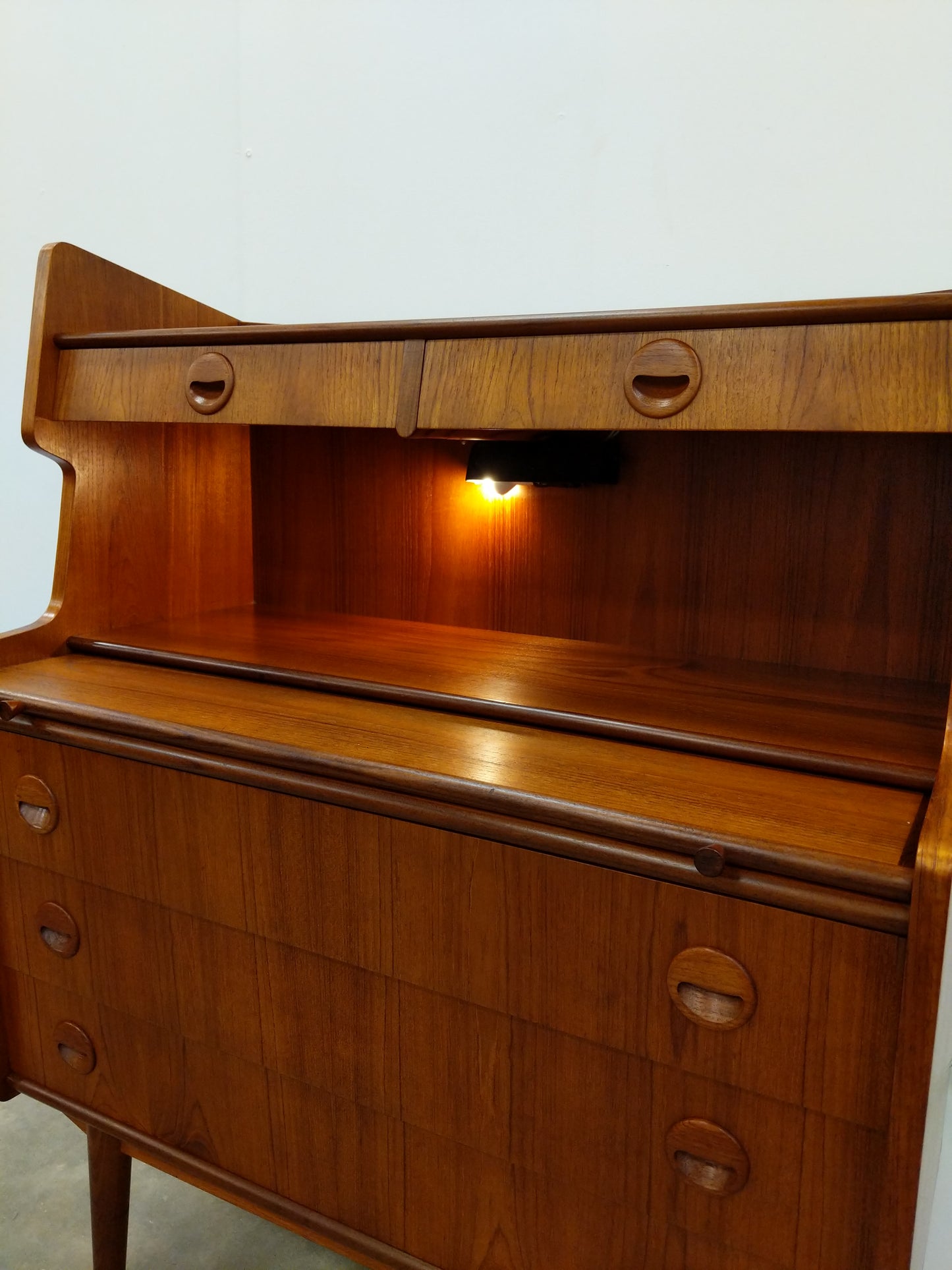 Vintage Danish Modern Teak Secretary Desk