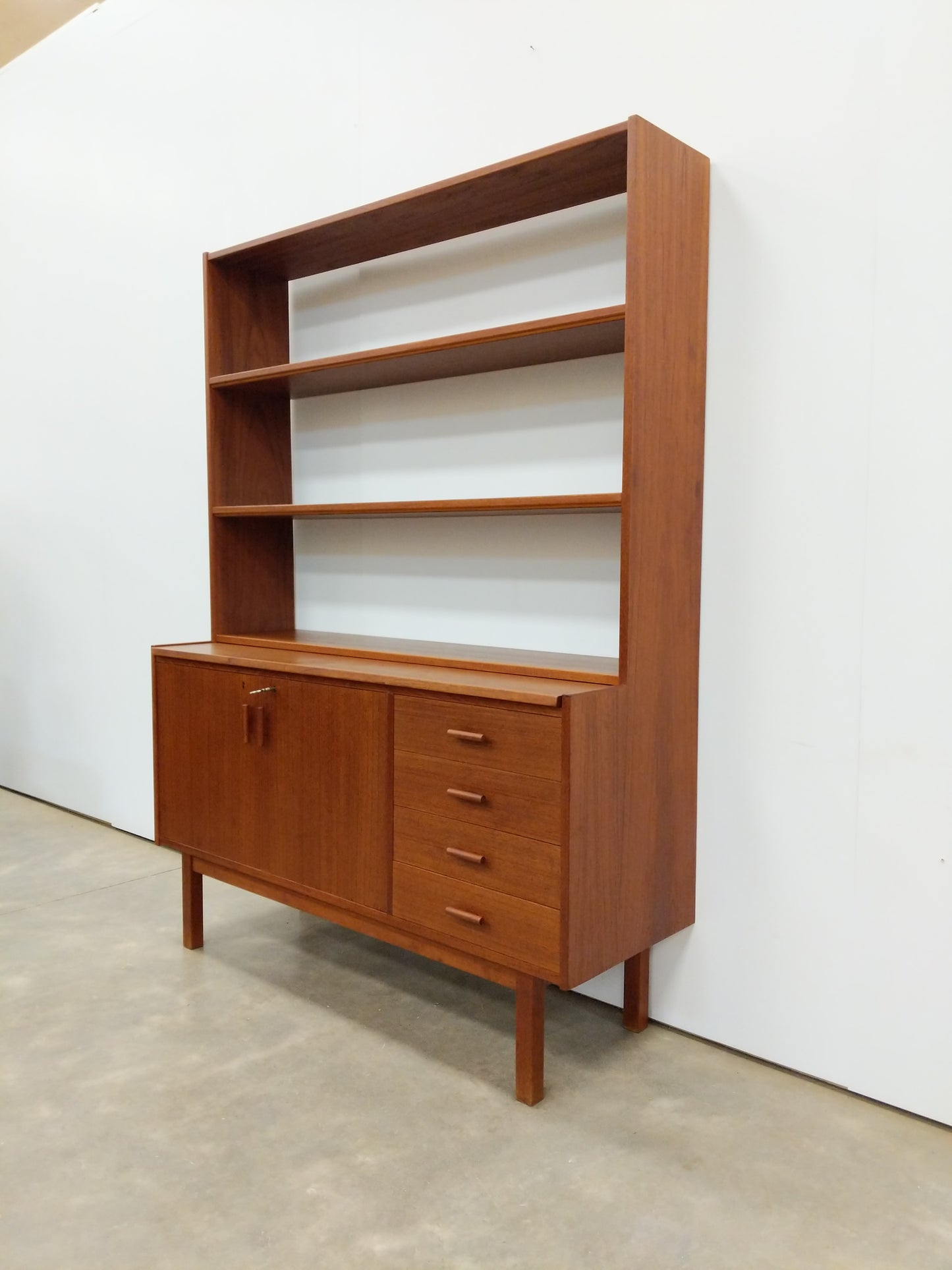 Vintage Swedish Modern Teak Sideboard / Secretary Desk by Breox