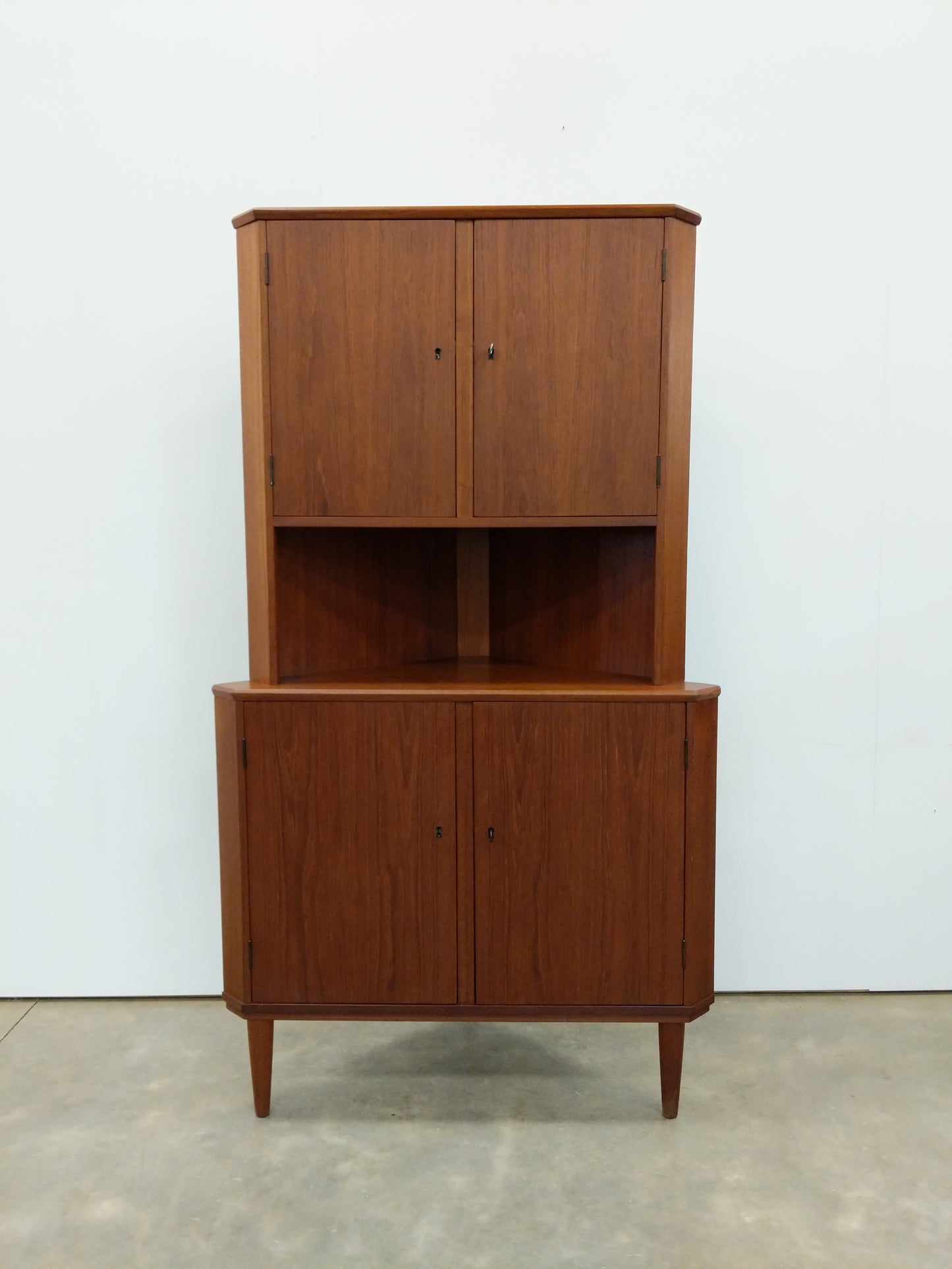 Vintage Danish Modern Teak Corner Cabinet