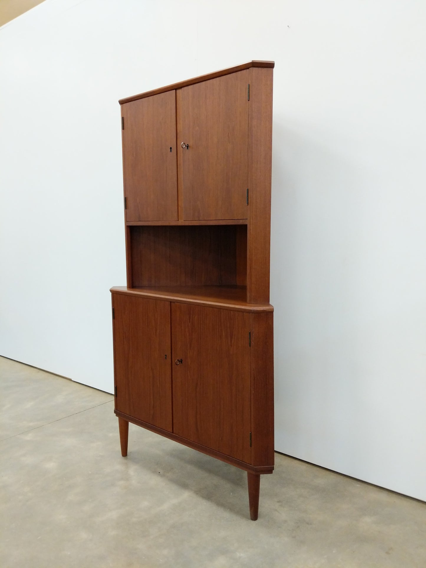 Vintage Danish Modern Teak Corner Cabinet