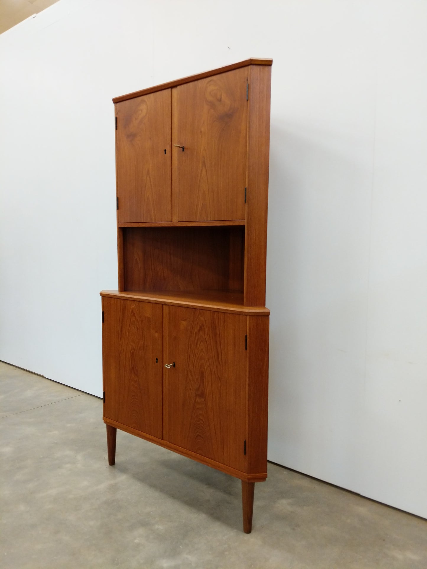 Vintage Danish Modern Teak Corner Cabinet