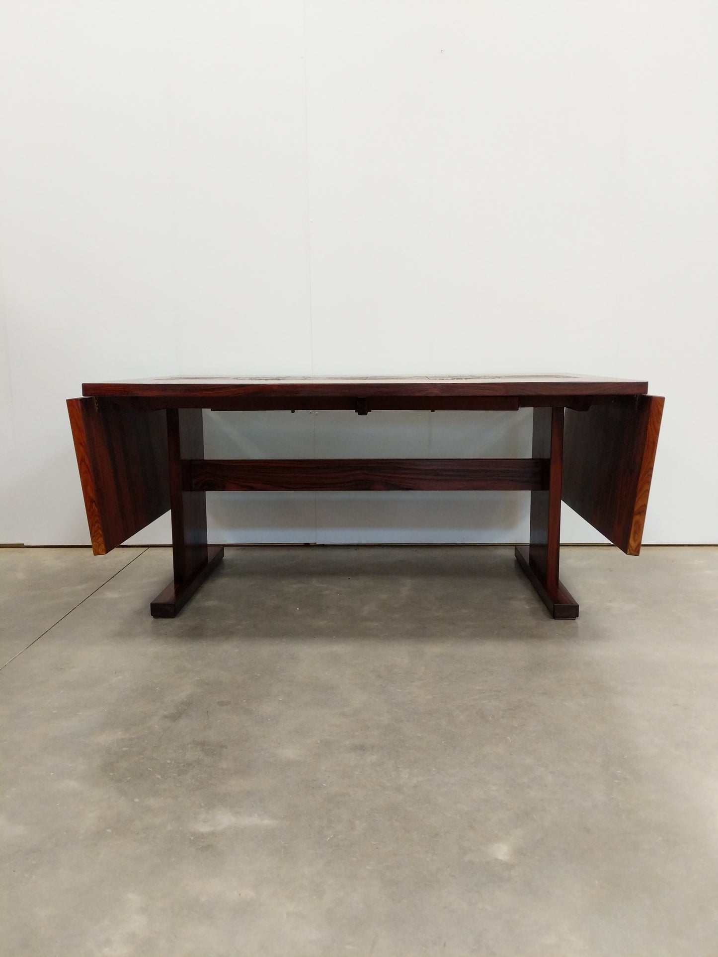 Vintage Danish Modern Rosewood Ox Art Dining Table
