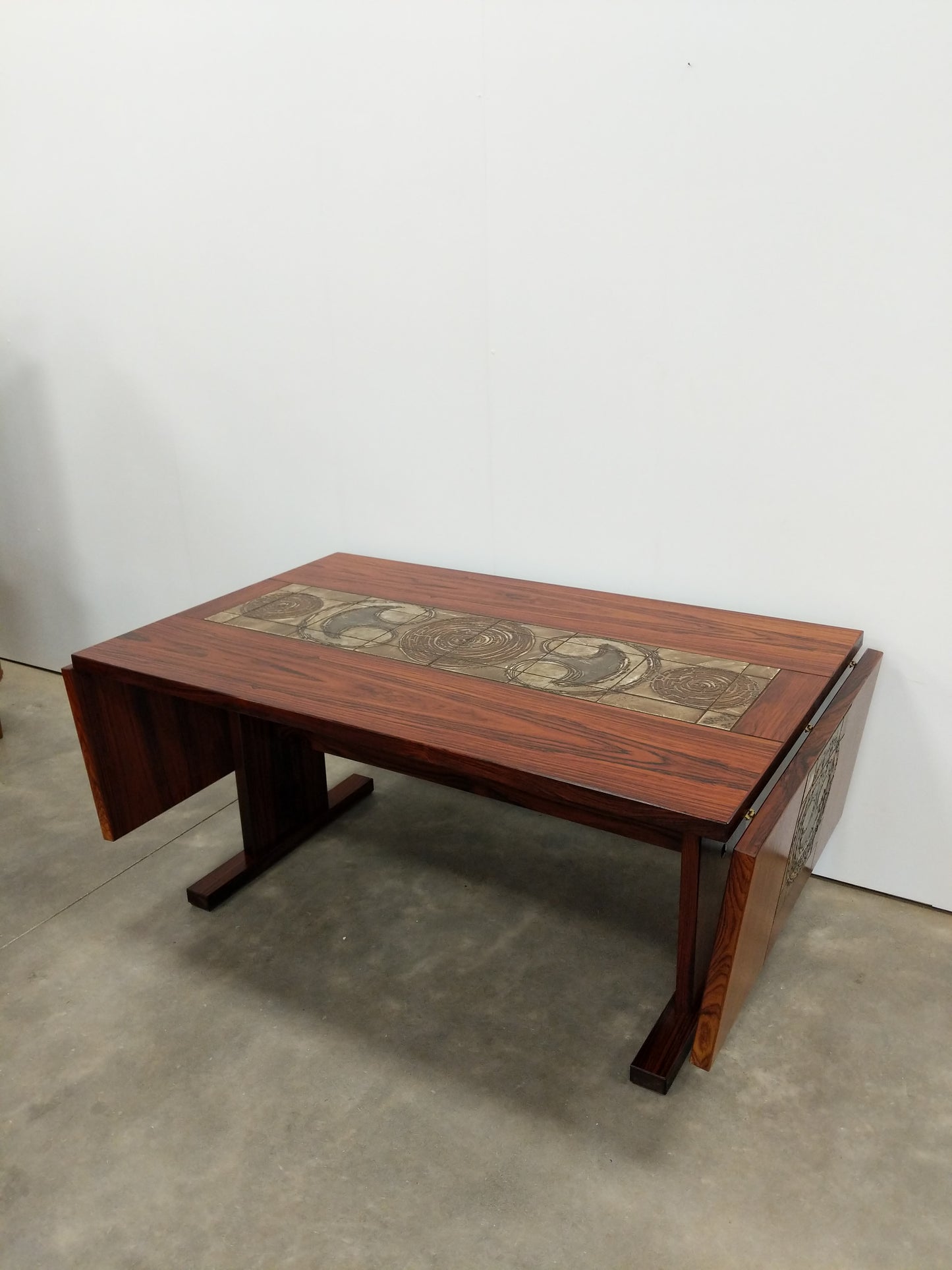Vintage Danish Modern Rosewood Ox Art Dining Table