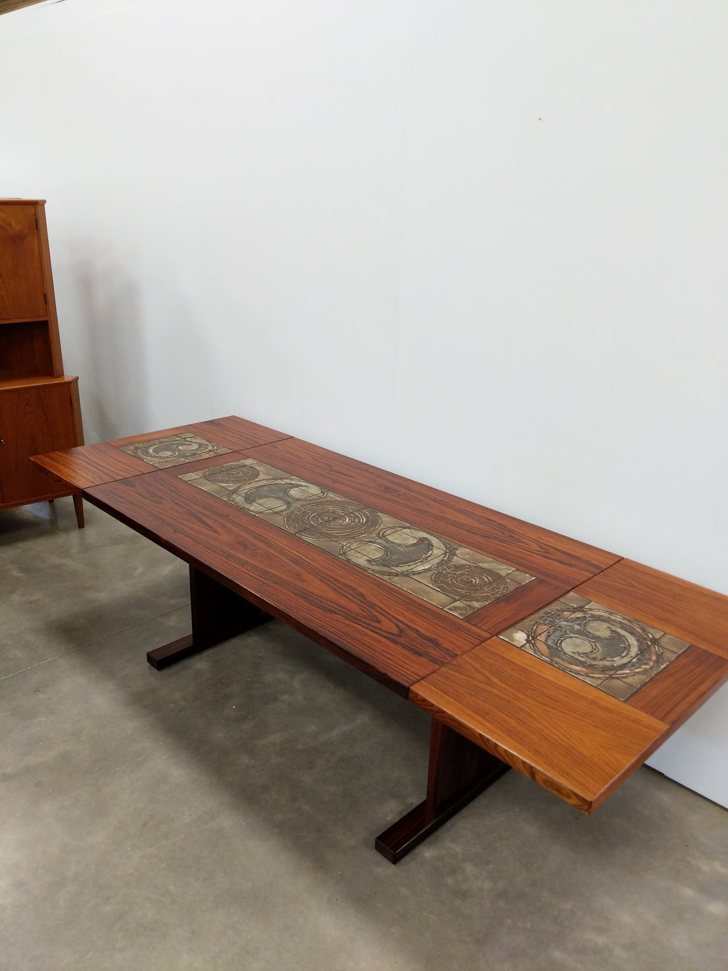 Vintage Danish Modern Rosewood Ox Art Dining Table