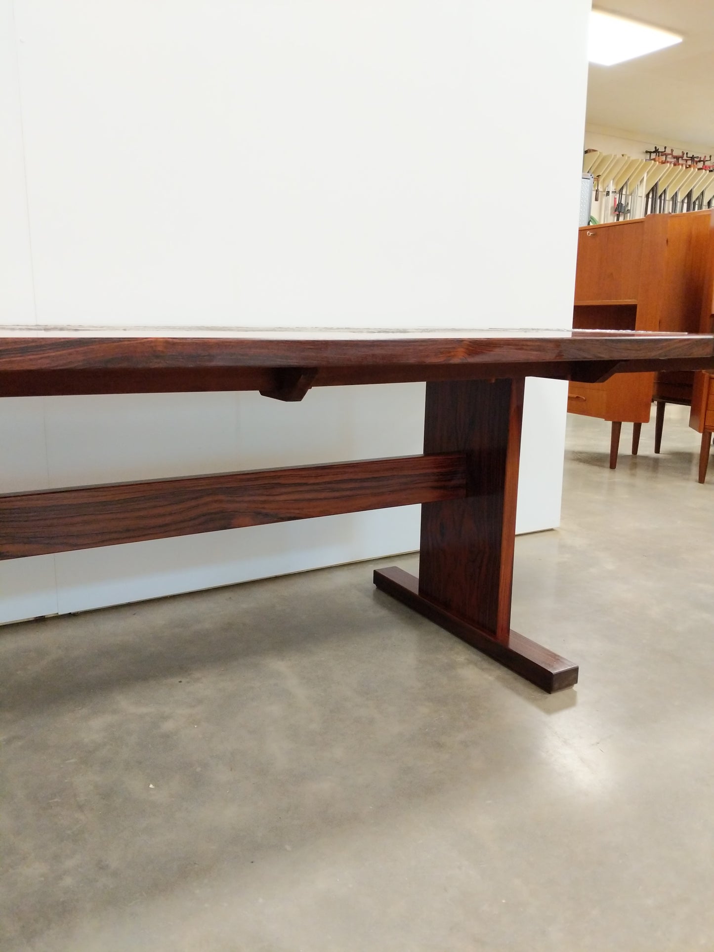 Vintage Danish Modern Rosewood Ox Art Dining Table