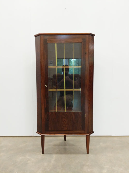Vintage Danish Modern Rosewood Corner Cabinet