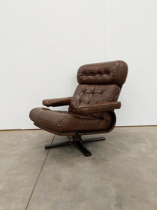 Vintage Danish Modern Leather Lounge Chair