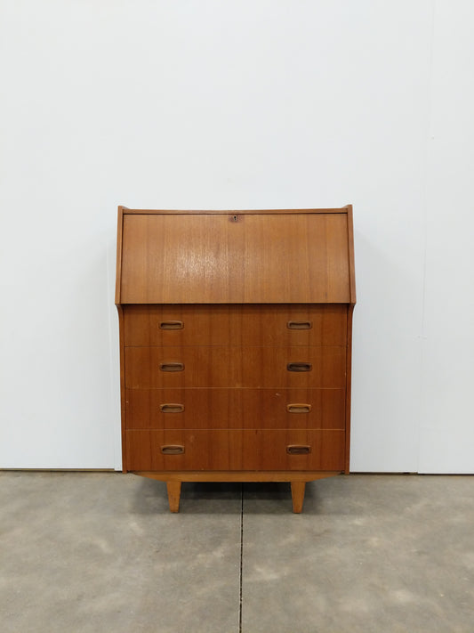 Vintage Mid Century Modern Teak Secretary Desk
