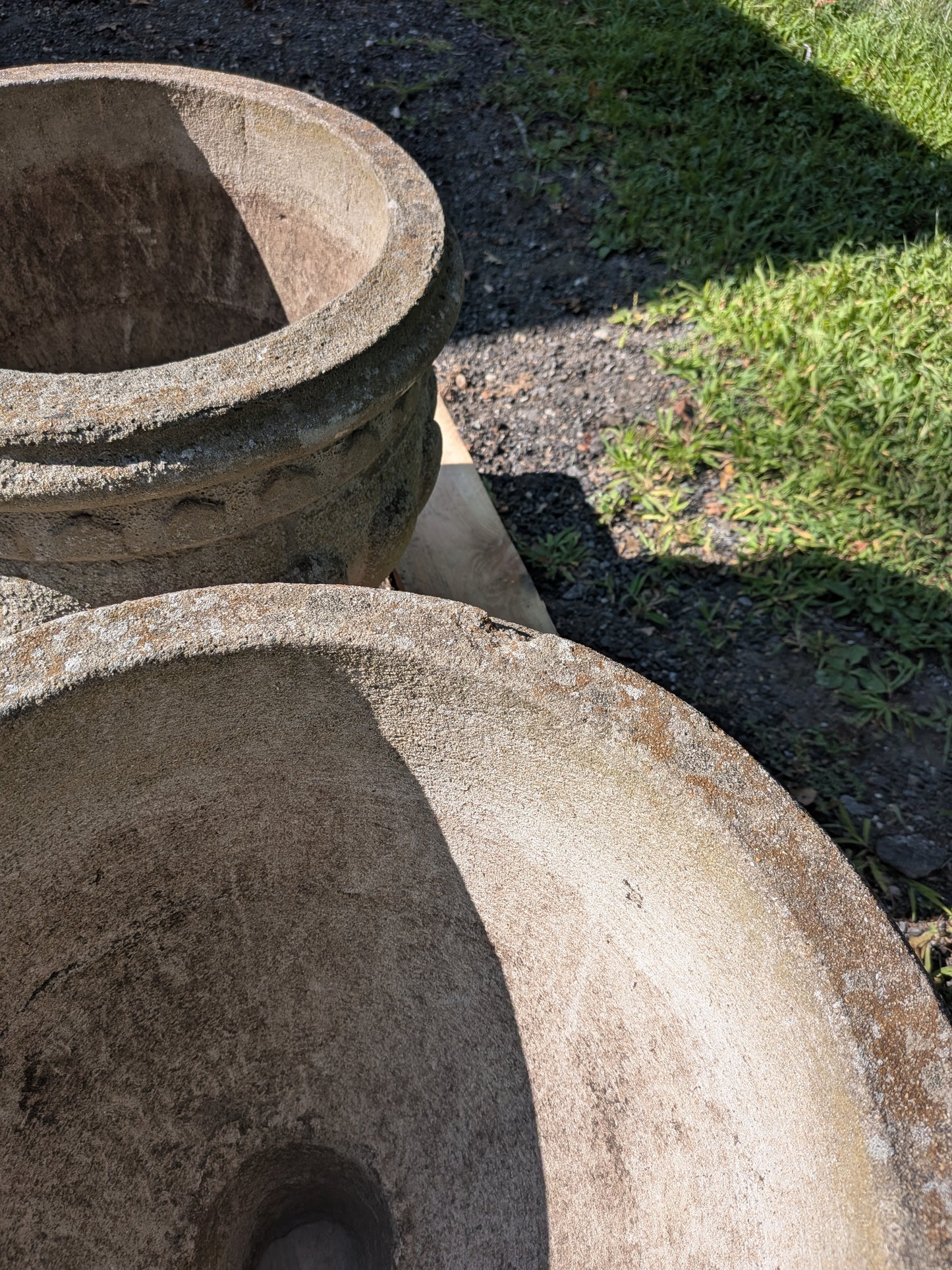 Pair of British Cast Stone Planters / Jardinieres