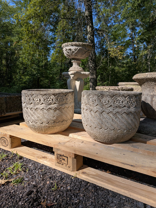 British Cast Stone Planters / Jardinieres