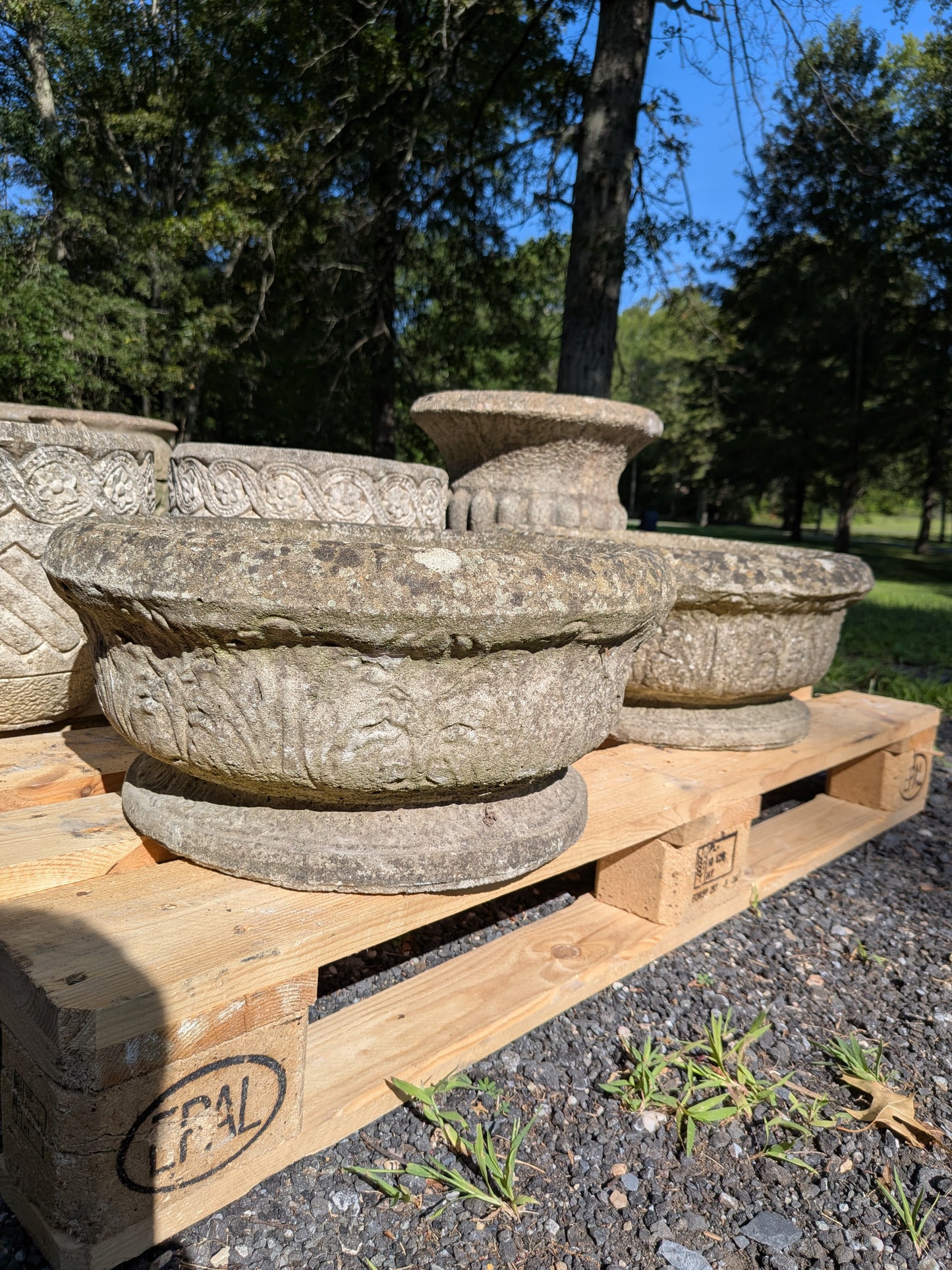 British Cast Stone Planters / Jardinieres