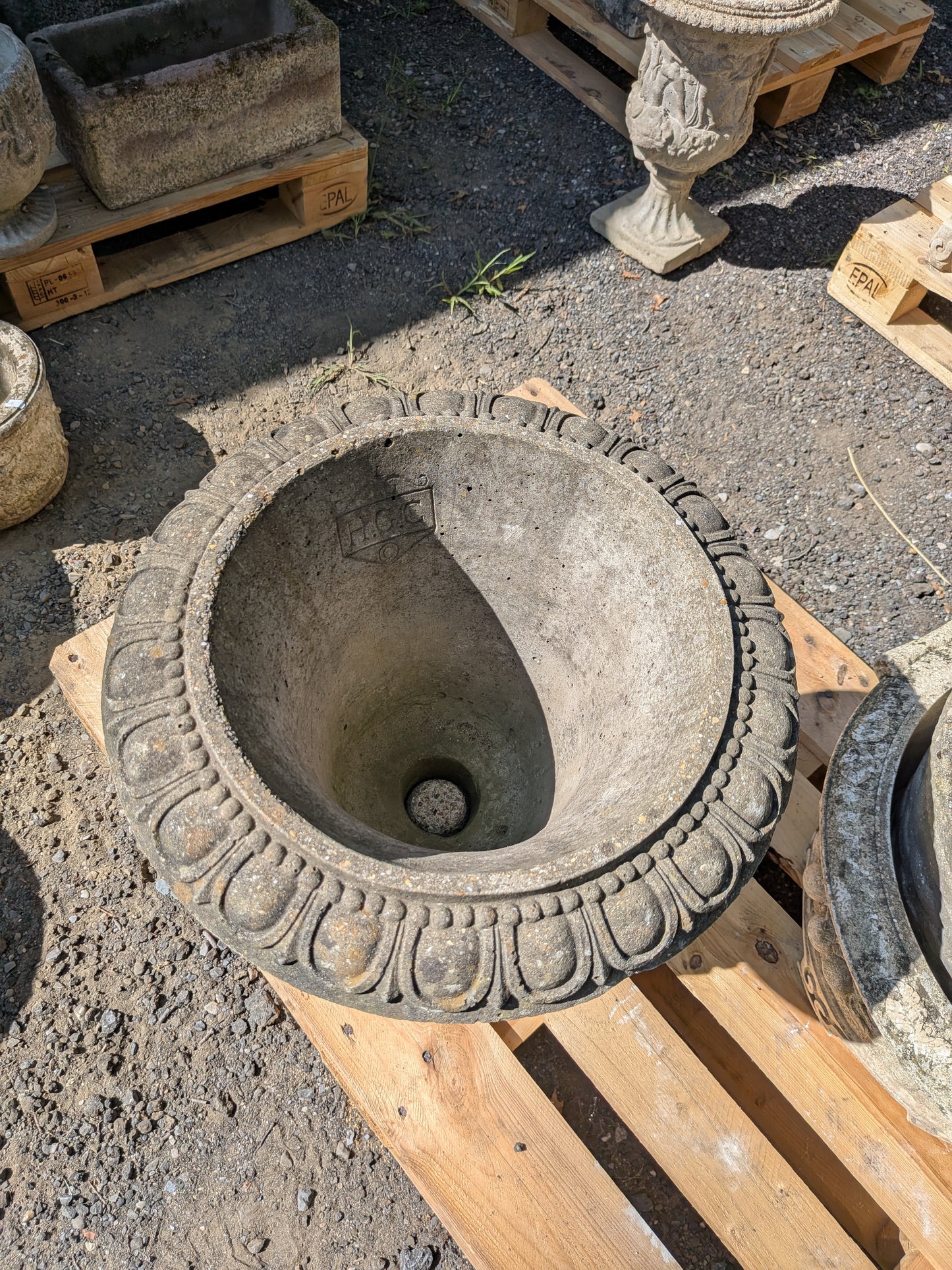 British Cast Stone Planter / Urn / Jardiniere