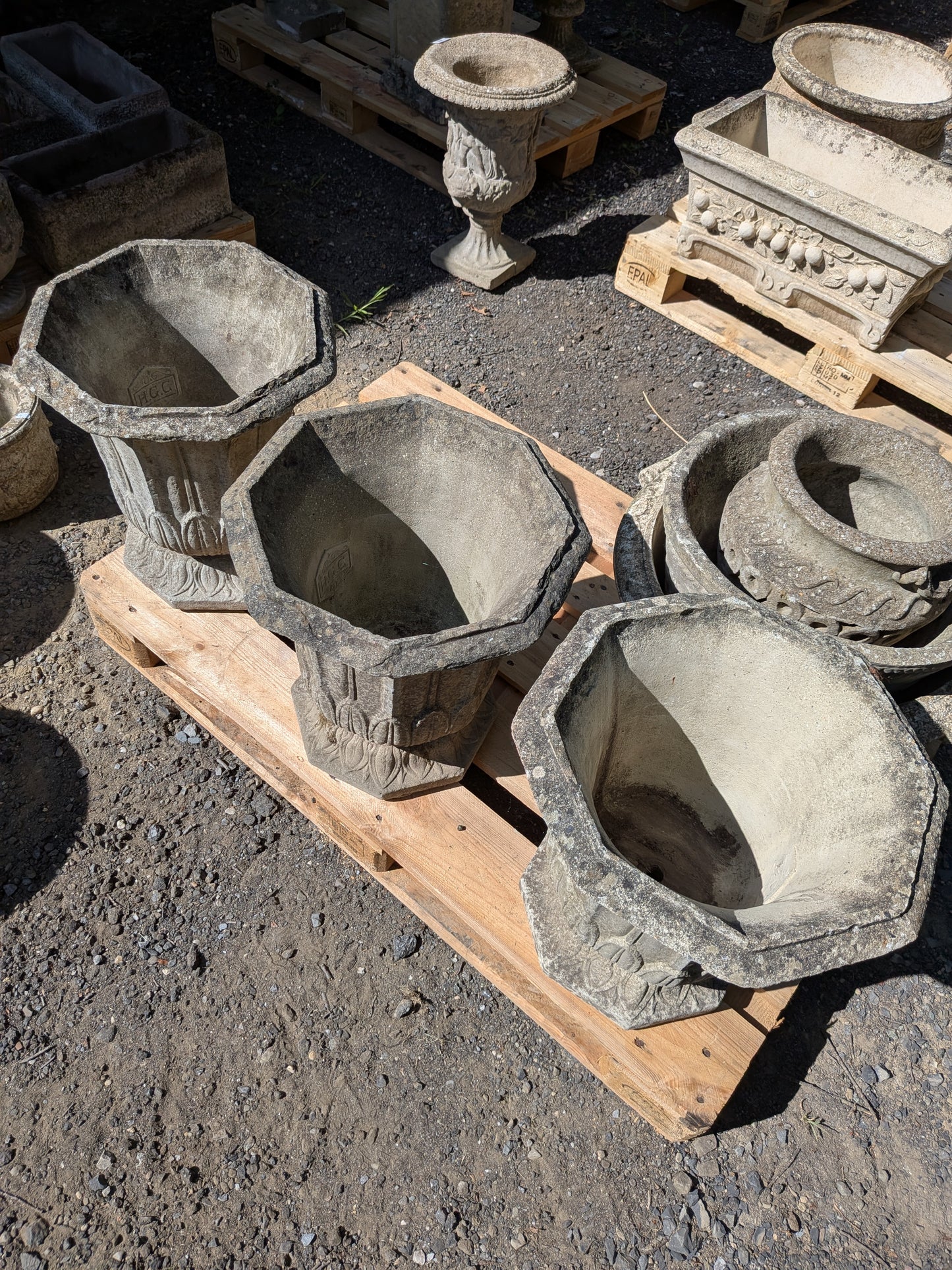 British Cast Stone Planters / Jardinieres