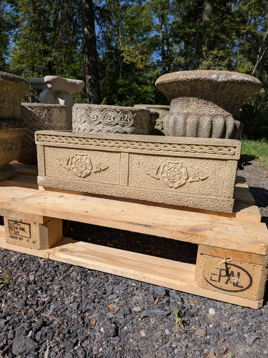 British Cast Stone Trough Planter / Jardiniere