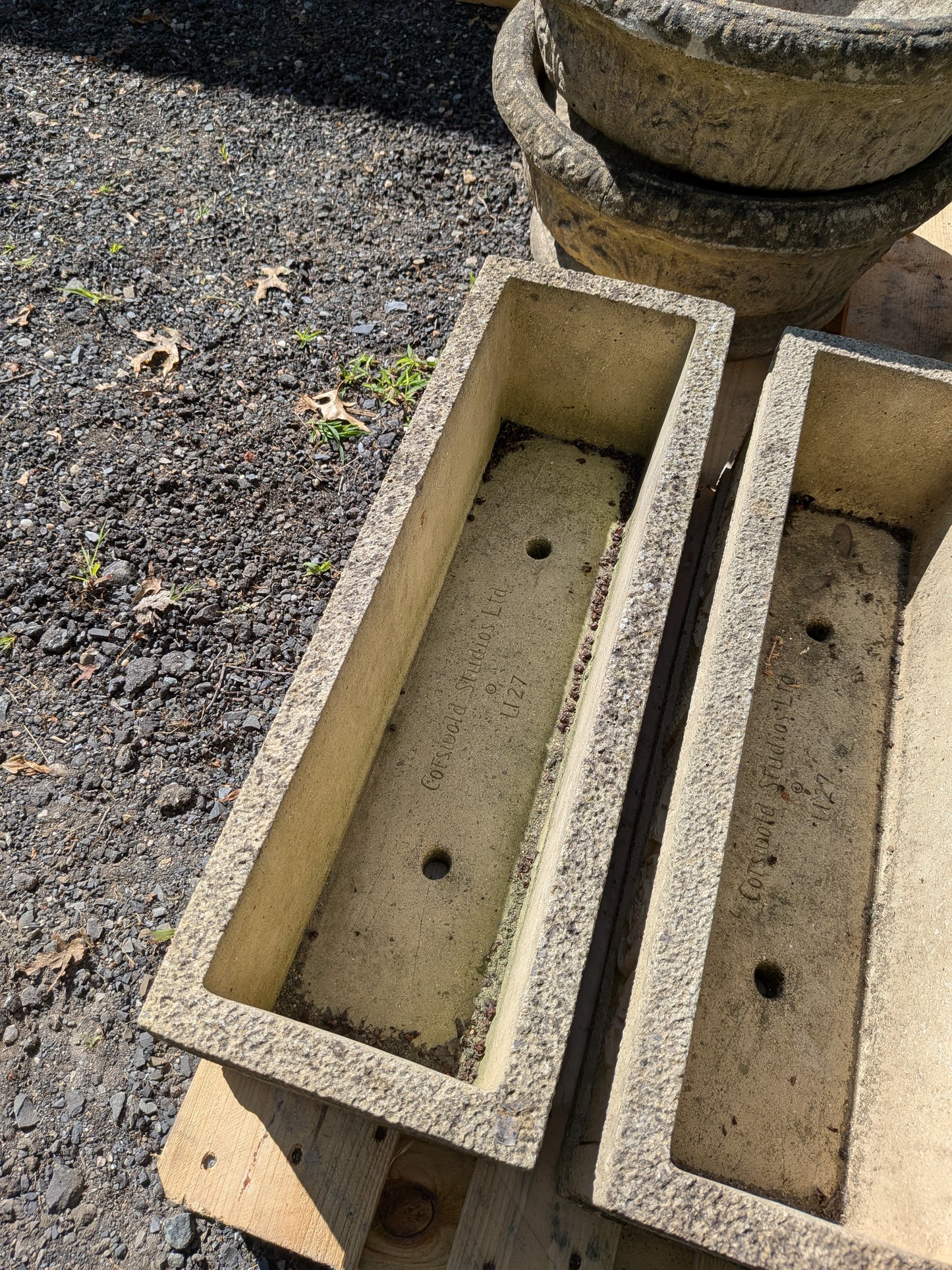 British Cast Stone Trough Planter / Jardiniere