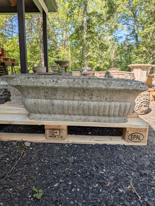 British Cast Stone Trough Planter / Jardiniere