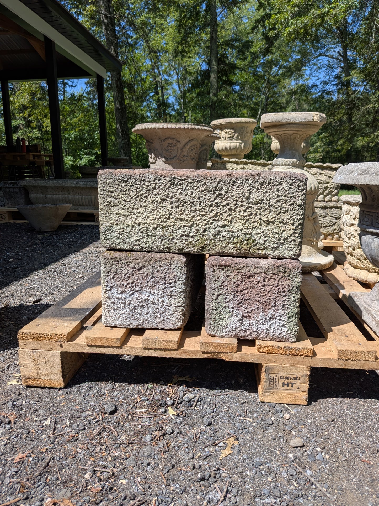 British Cast Stone Trough Planters / Jardinieres