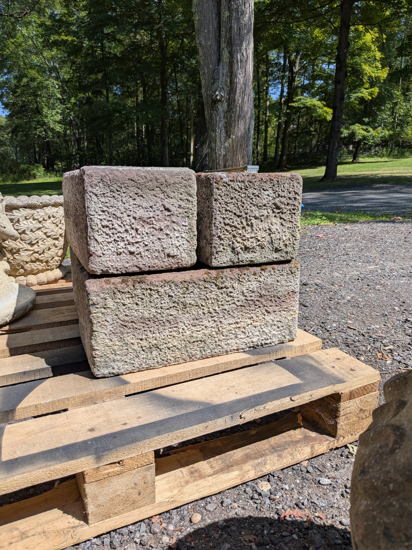 British Cast Stone Trough Planters / Jardinieres