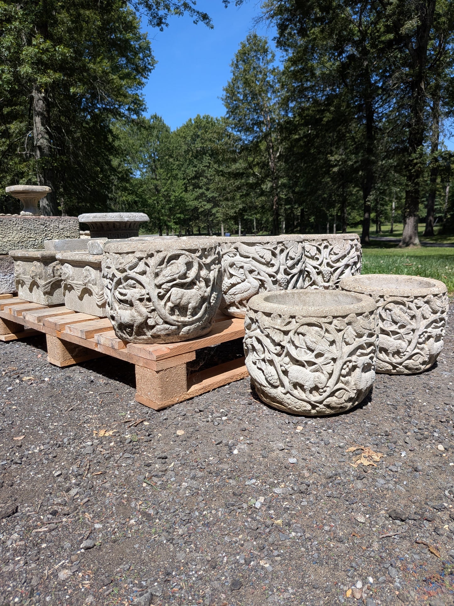 British Cast Stone Planters / Jardinieres