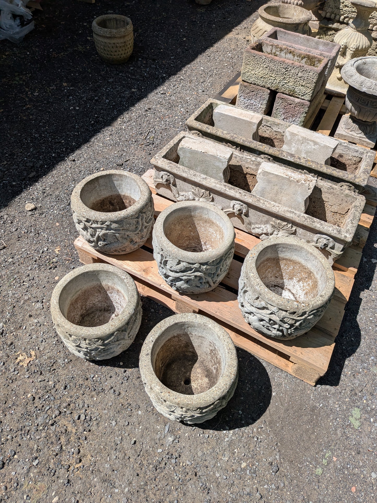 British Cast Stone Planters / Jardinieres