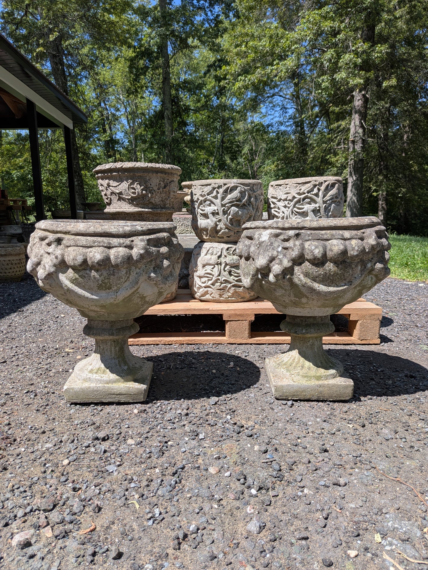 British Cast Stone Planters / Jardinieres