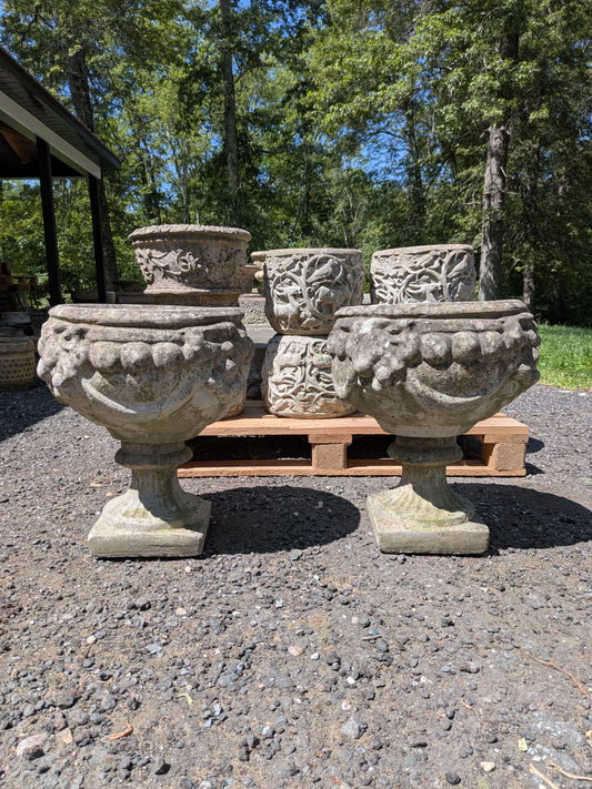 British Cast Stone Planters / Jardinieres