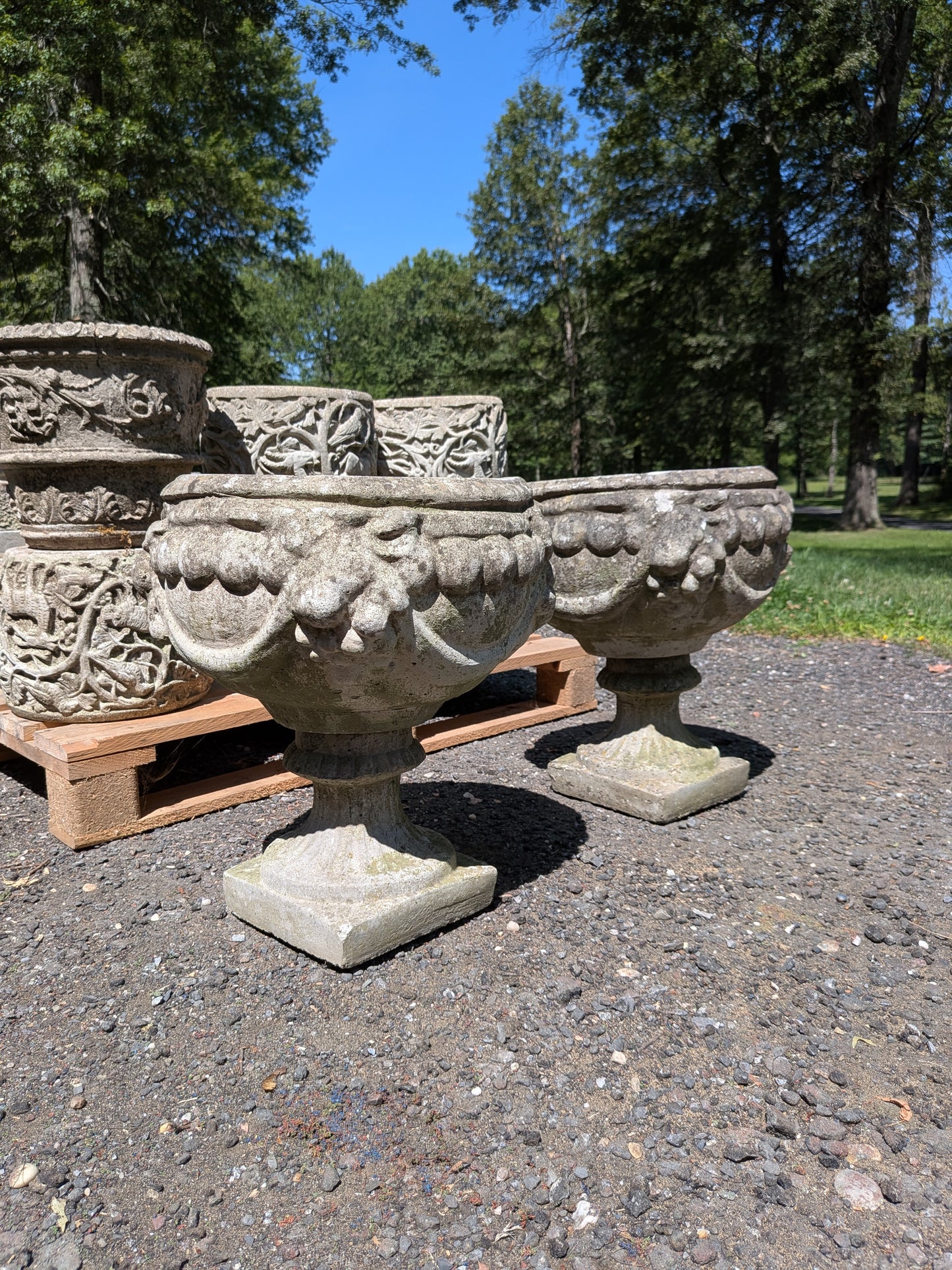 British Cast Stone Planters / Jardinieres