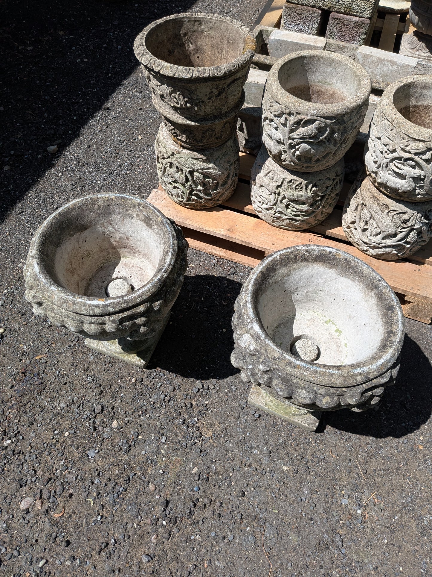 British Cast Stone Planters / Jardinieres