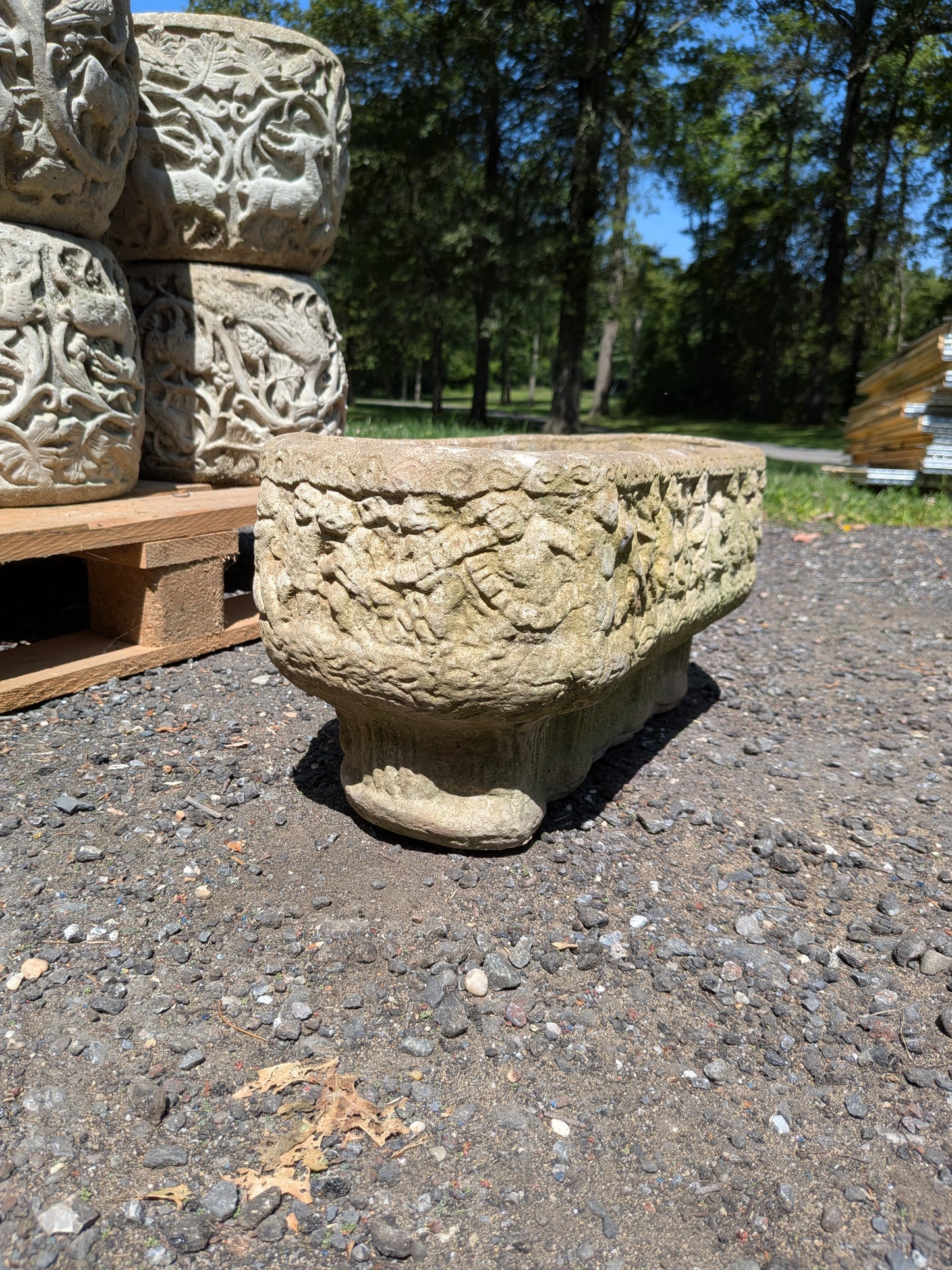 British Cast Stone Trough Planter / Jardiniere