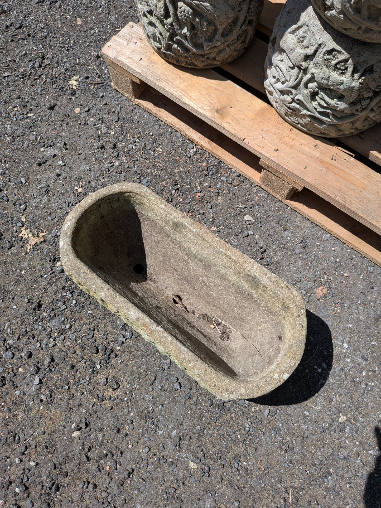 British Cast Stone Trough Planter / Jardiniere