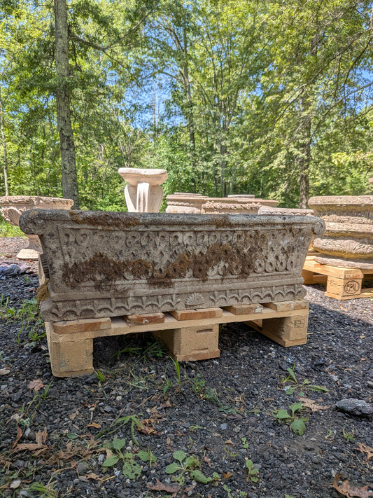 British Cast Stone Trough Planter / Jardiniere