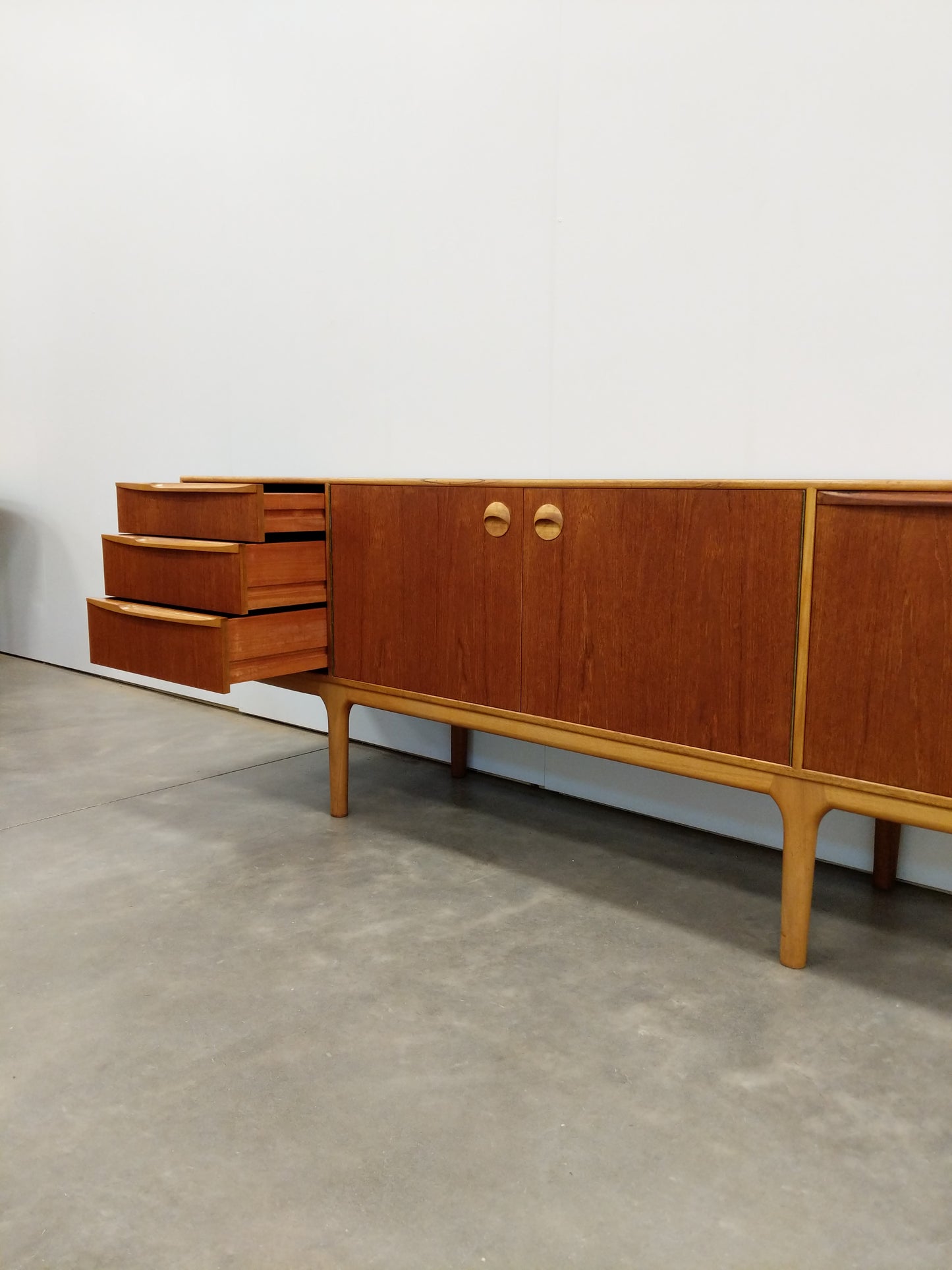 Vintage Mid Century Modern Teak Credenza by McIntosh