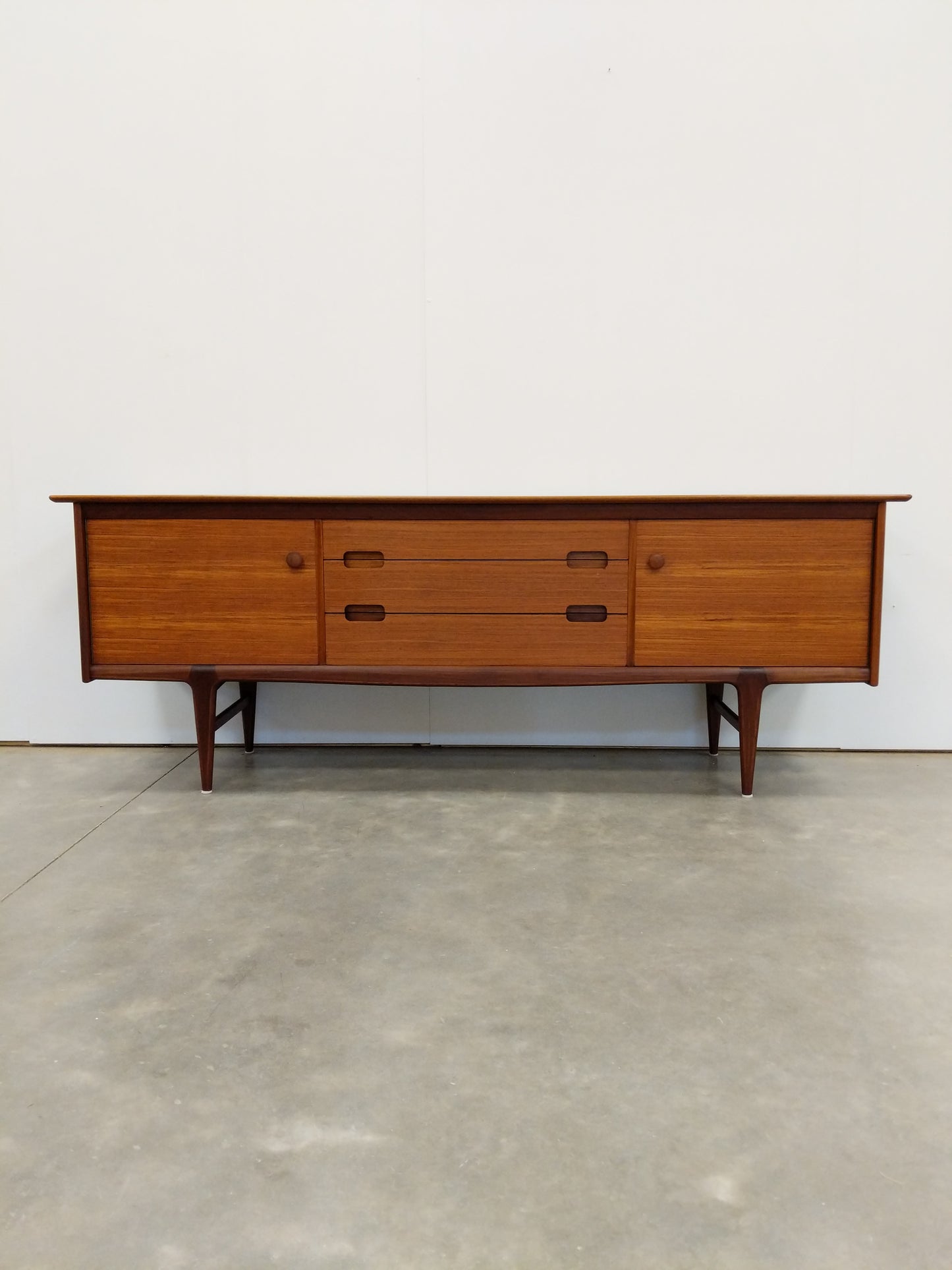Vintage Mid Century Modern Teak Credenza by Younger
