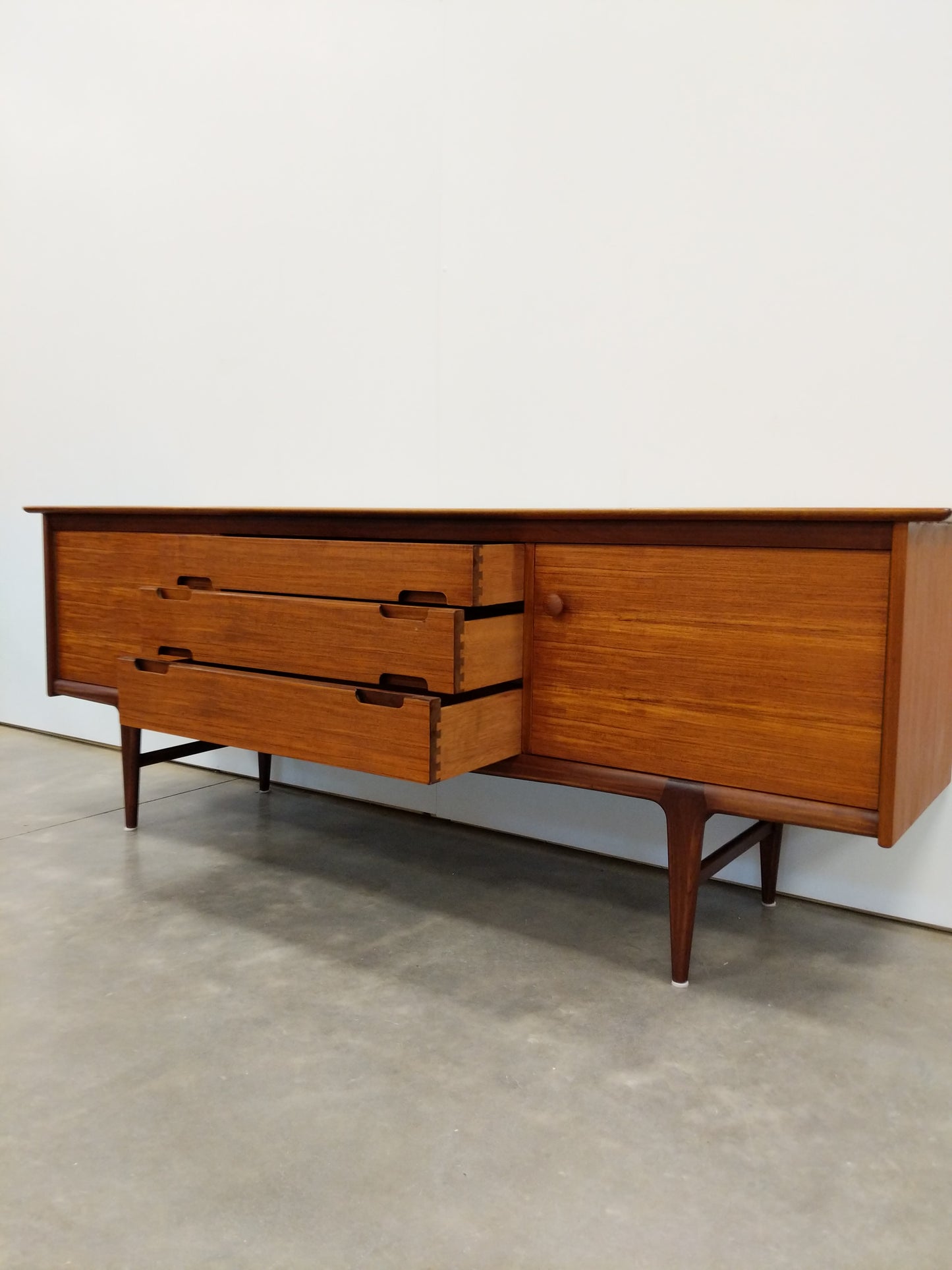 Vintage Mid Century Modern Teak Credenza by Younger