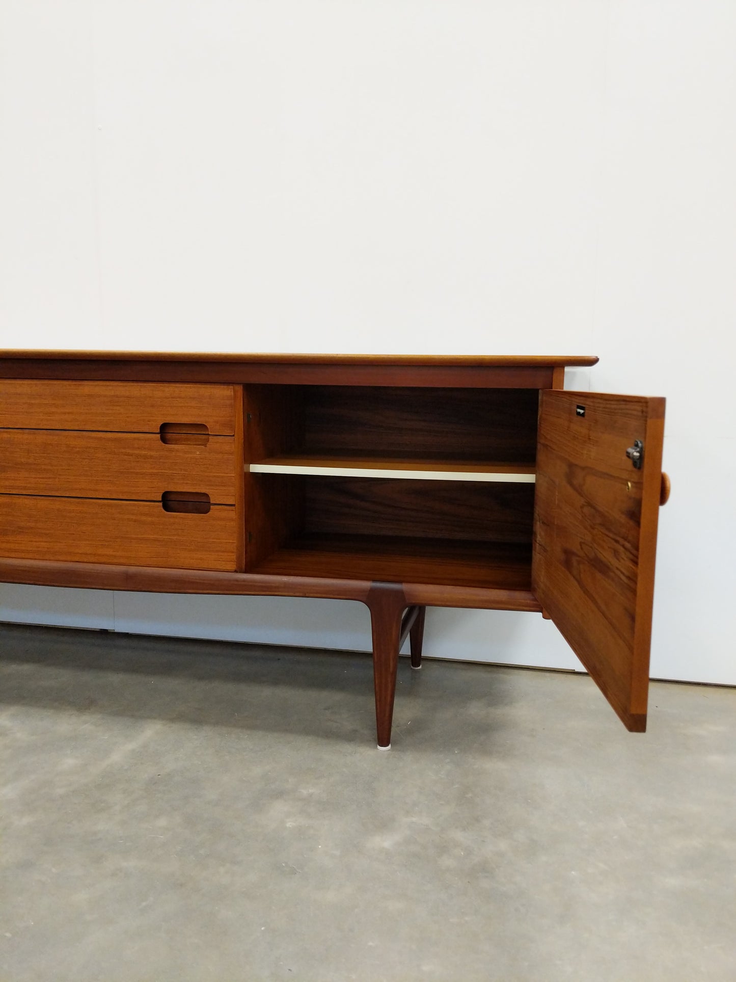 Vintage Mid Century Modern Teak Credenza by Younger