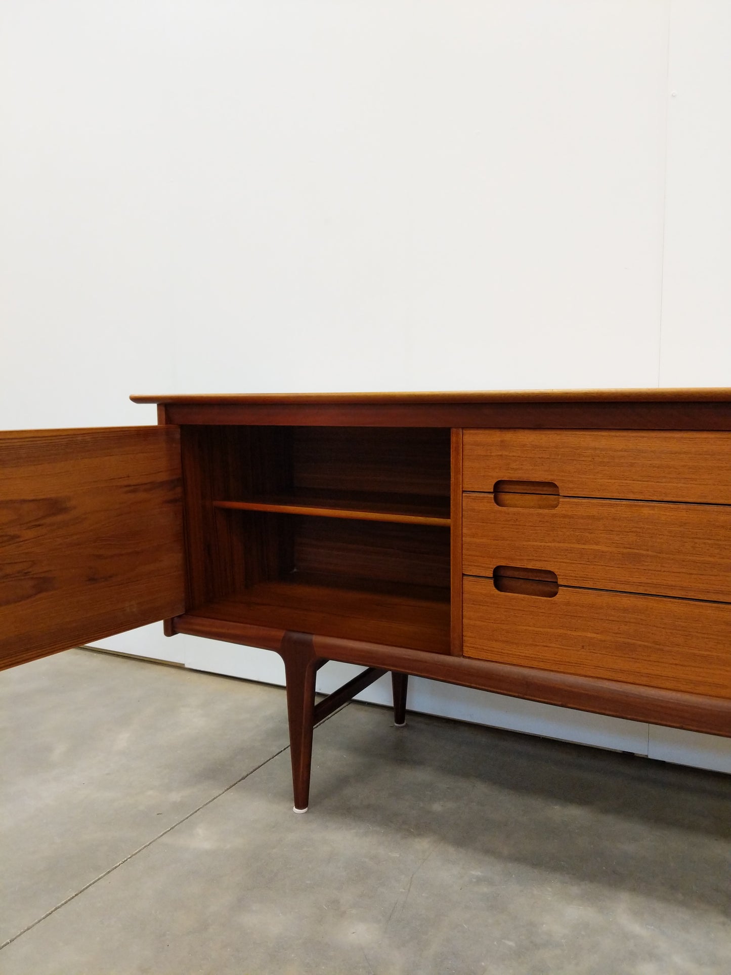 Vintage Mid Century Modern Teak Credenza by Younger