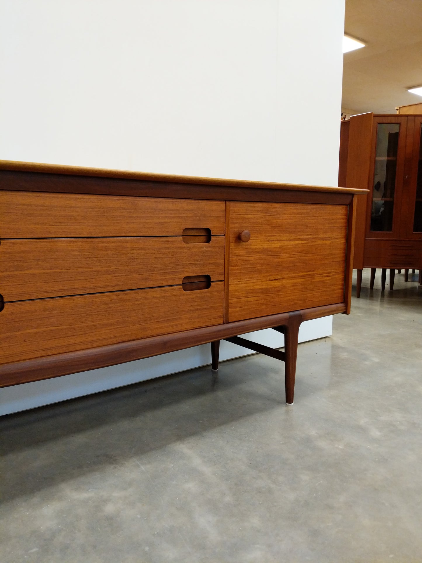Vintage Mid Century Modern Teak Credenza by Younger