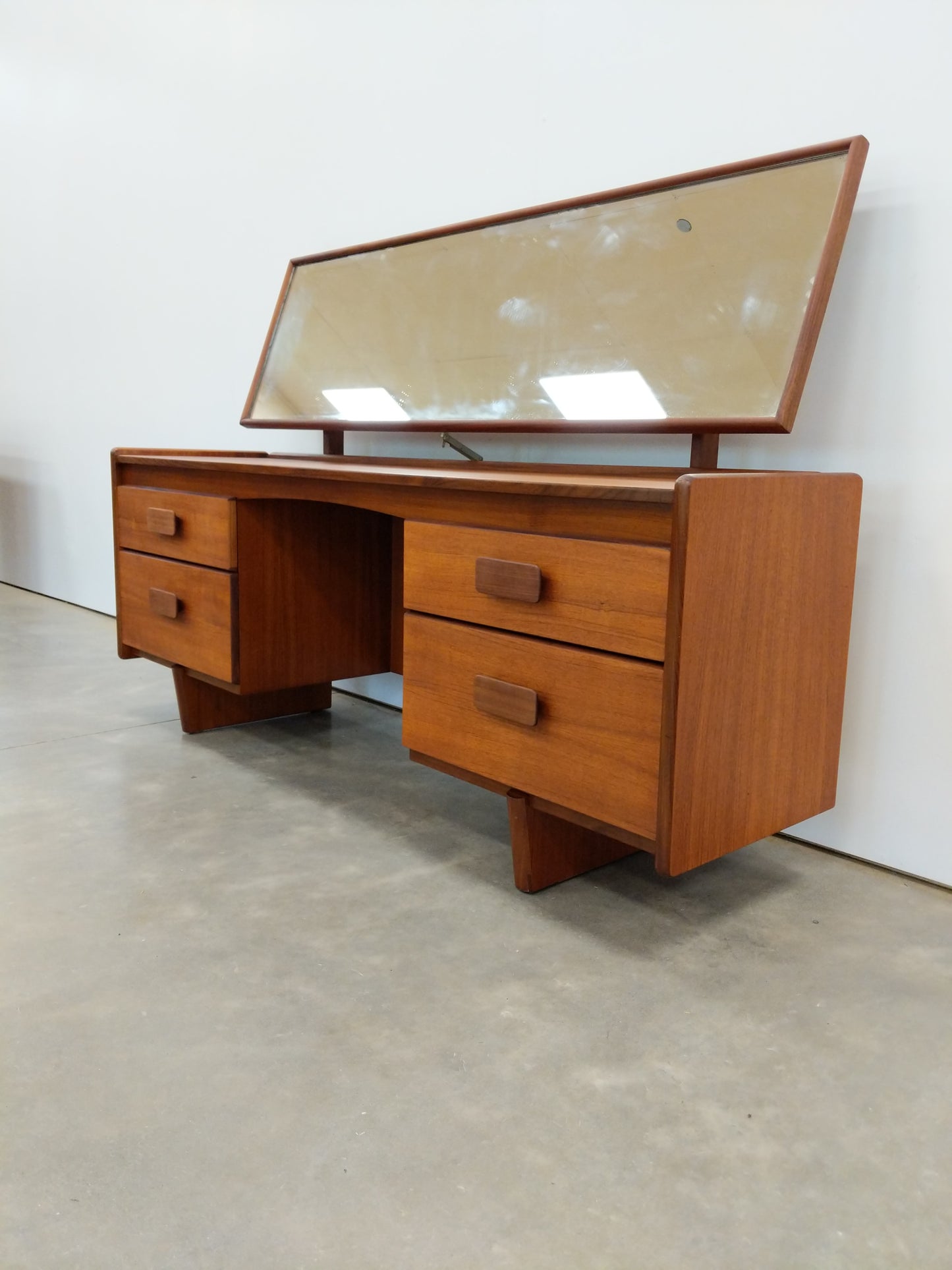 Vintage Mid Century Modern Teak Desk / Dressing Table by White and Newton