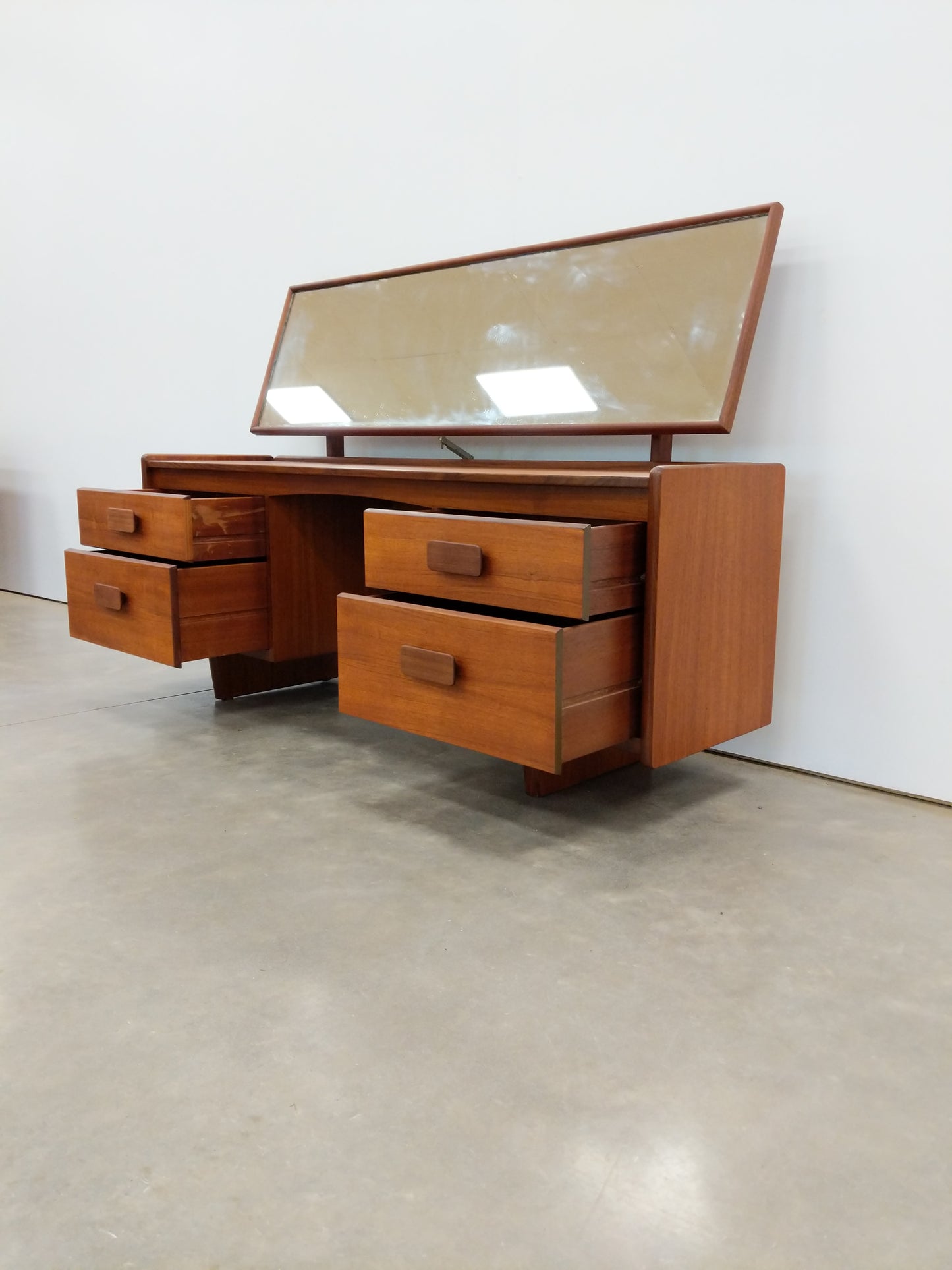 Vintage Mid Century Modern Teak Desk / Dressing Table by White and Newton