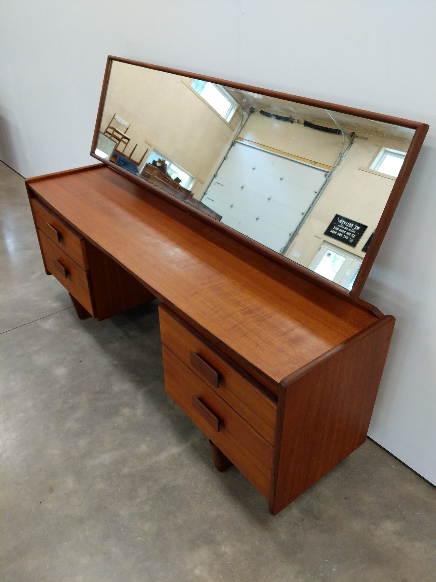 Vintage Mid Century Modern Teak Desk / Dressing Table by White and Newton